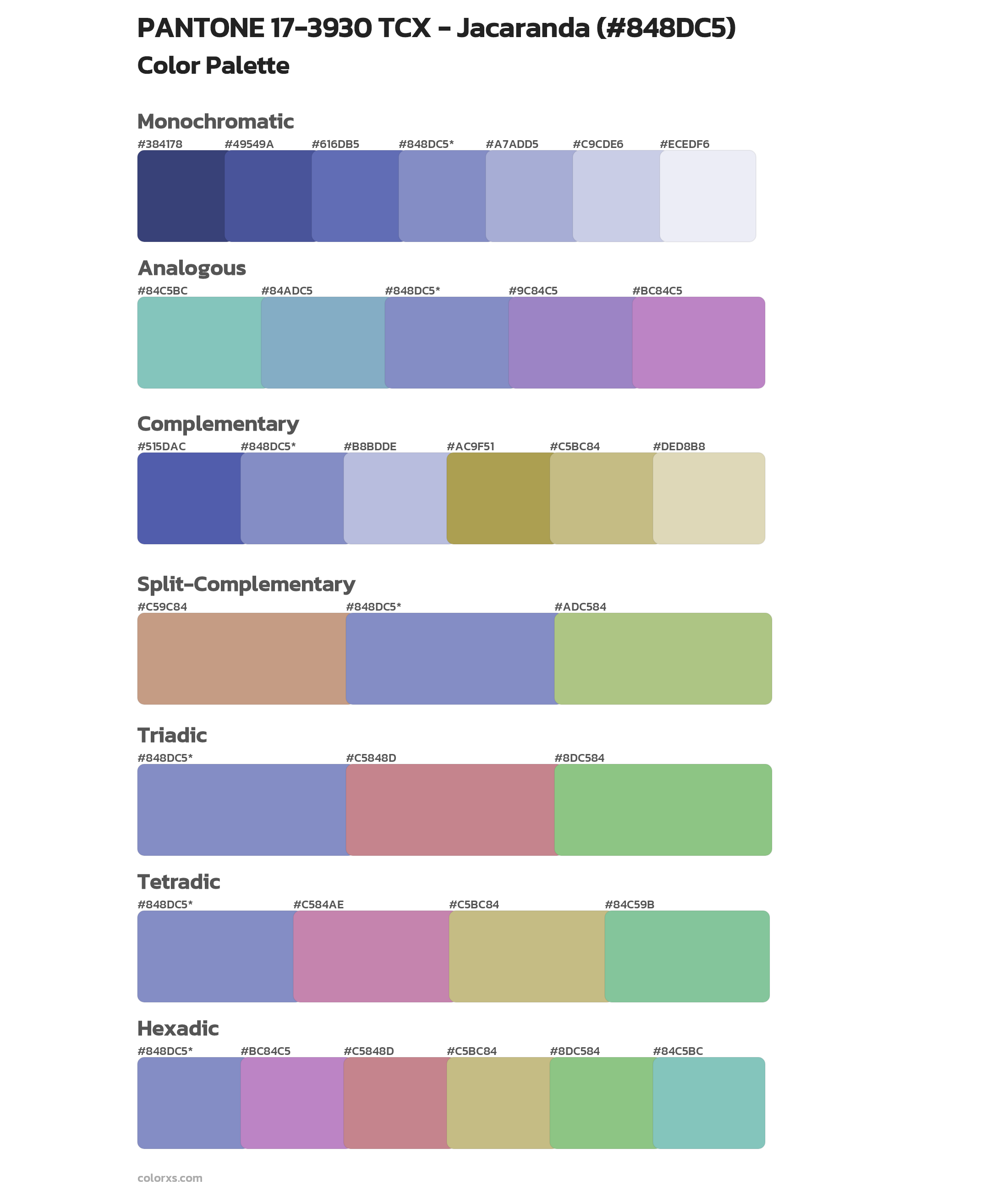 PANTONE 17-3930 TCX - Jacaranda Color Scheme Palettes
