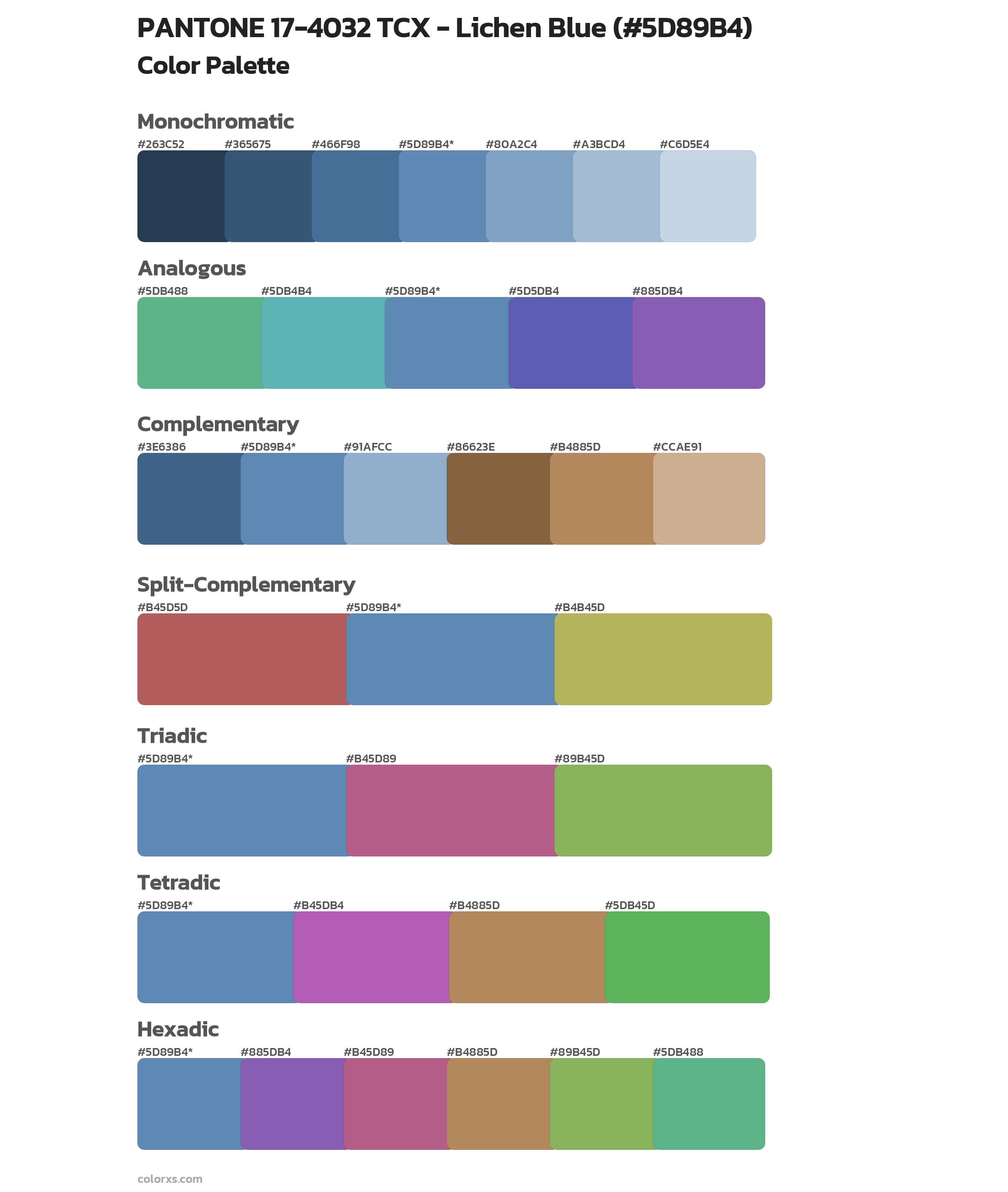 PANTONE 17-4032 TCX - Lichen Blue Color Scheme Palettes
