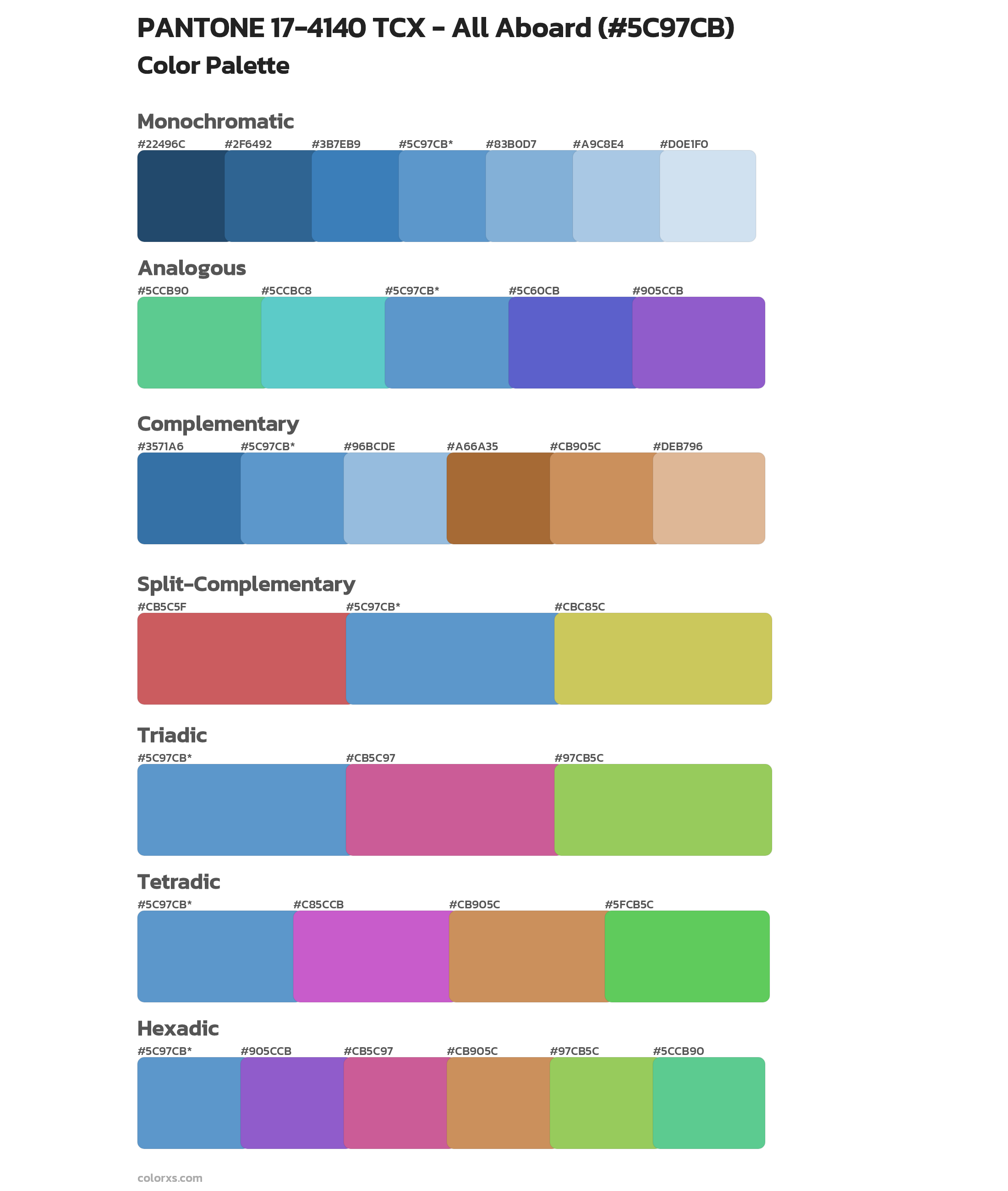 PANTONE 17-4140 TCX - All Aboard Color Scheme Palettes