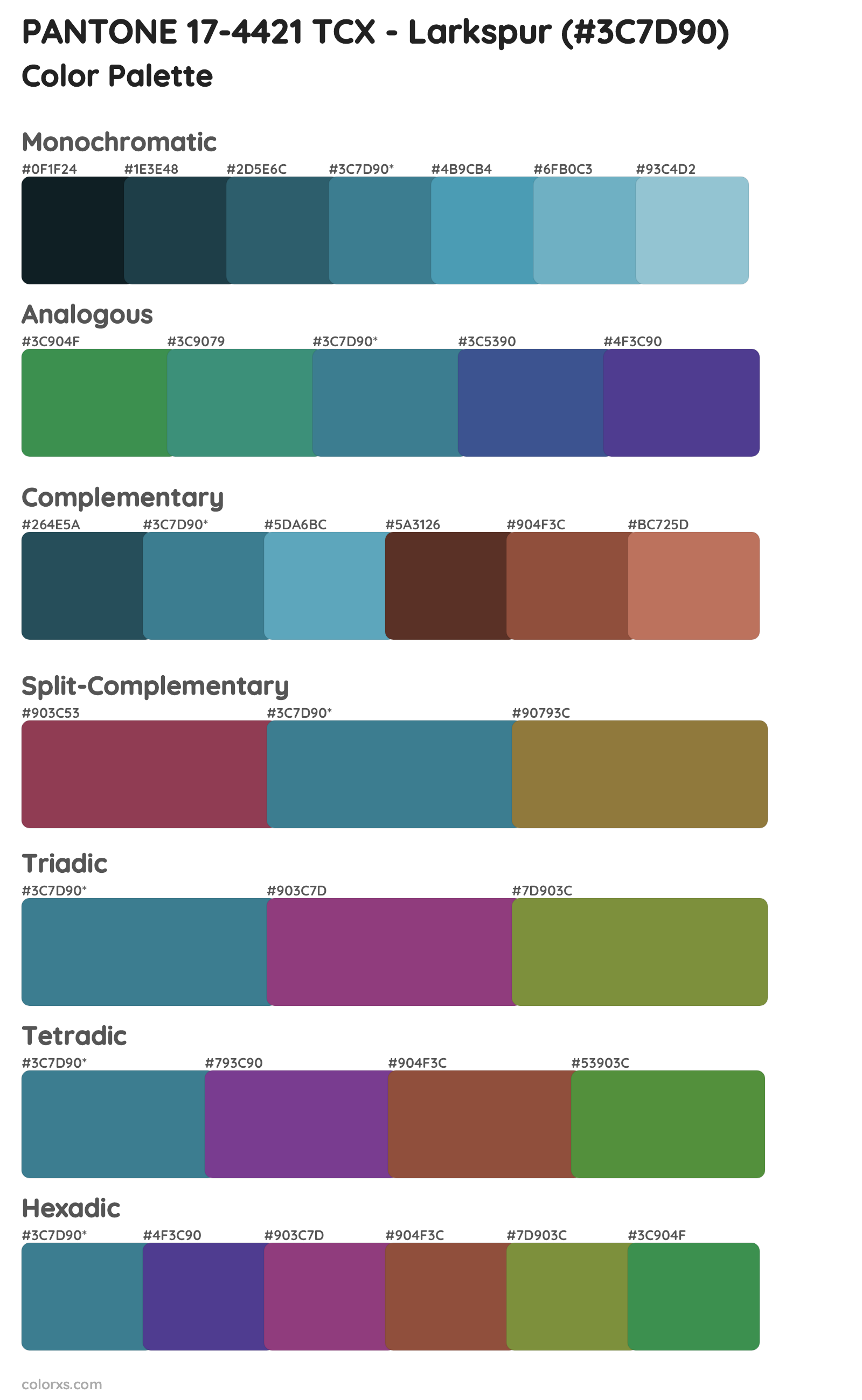 PANTONE 17-4421 TCX - Larkspur Color Scheme Palettes