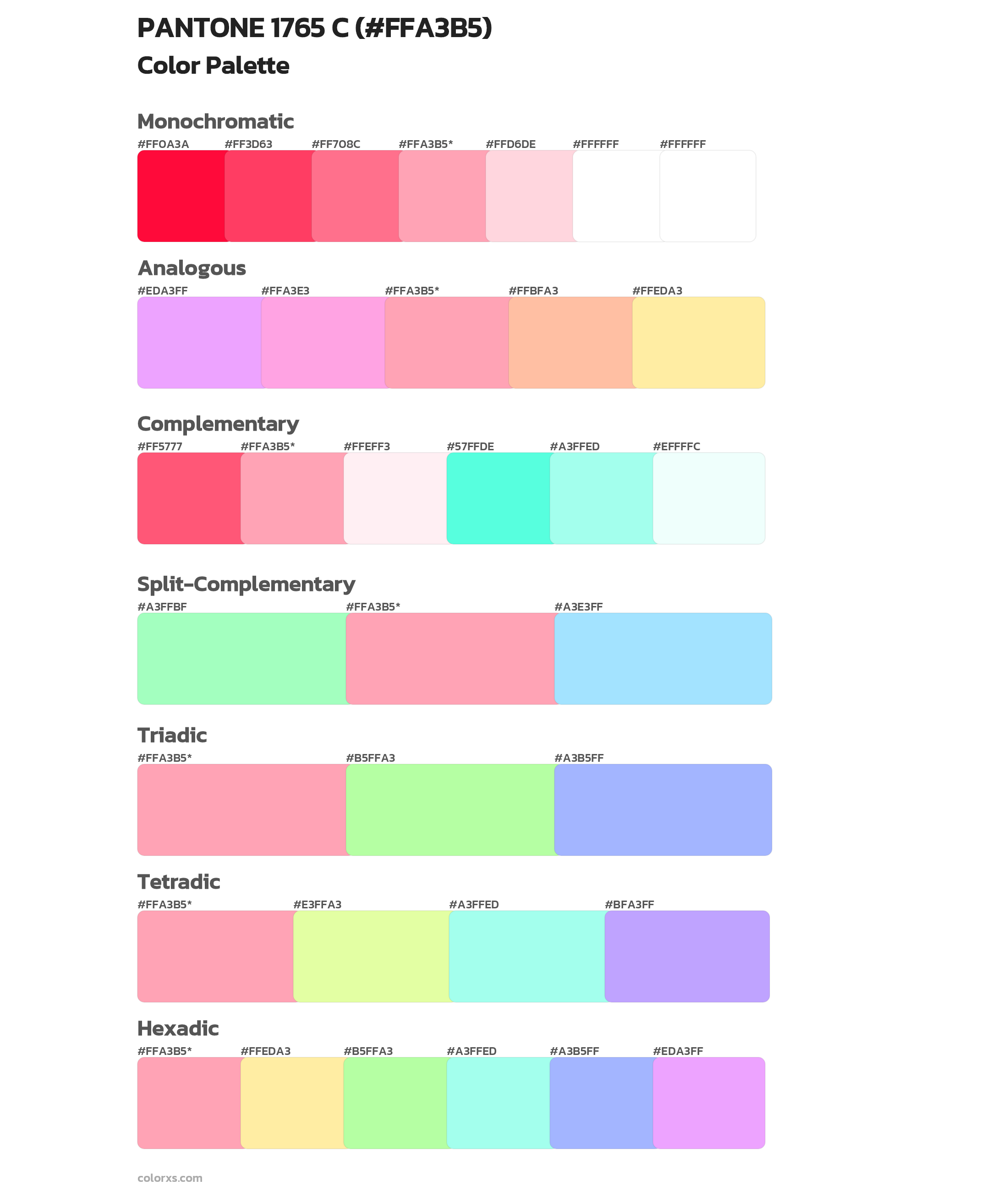 PANTONE 1765 C Color Scheme Palettes