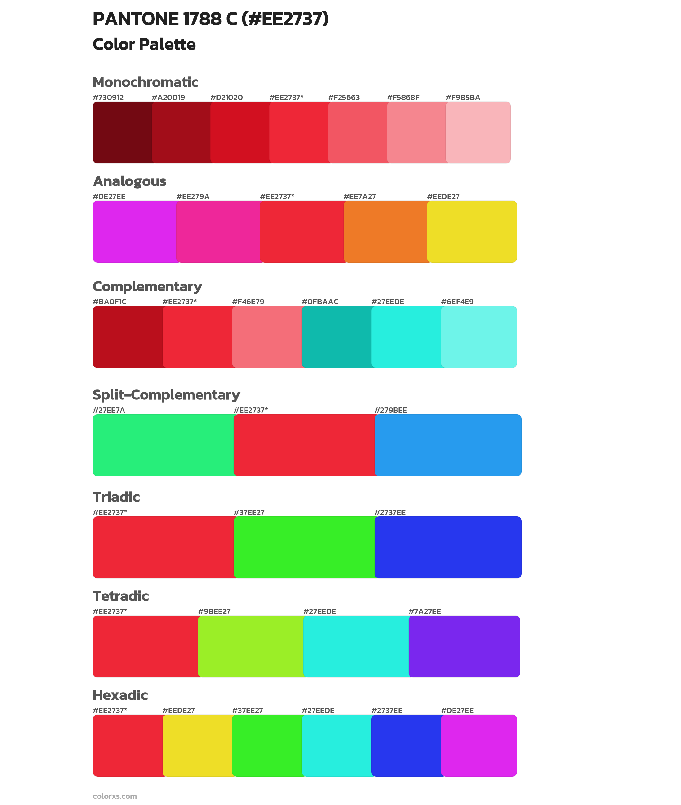 PANTONE 1788 C Color Scheme Palettes