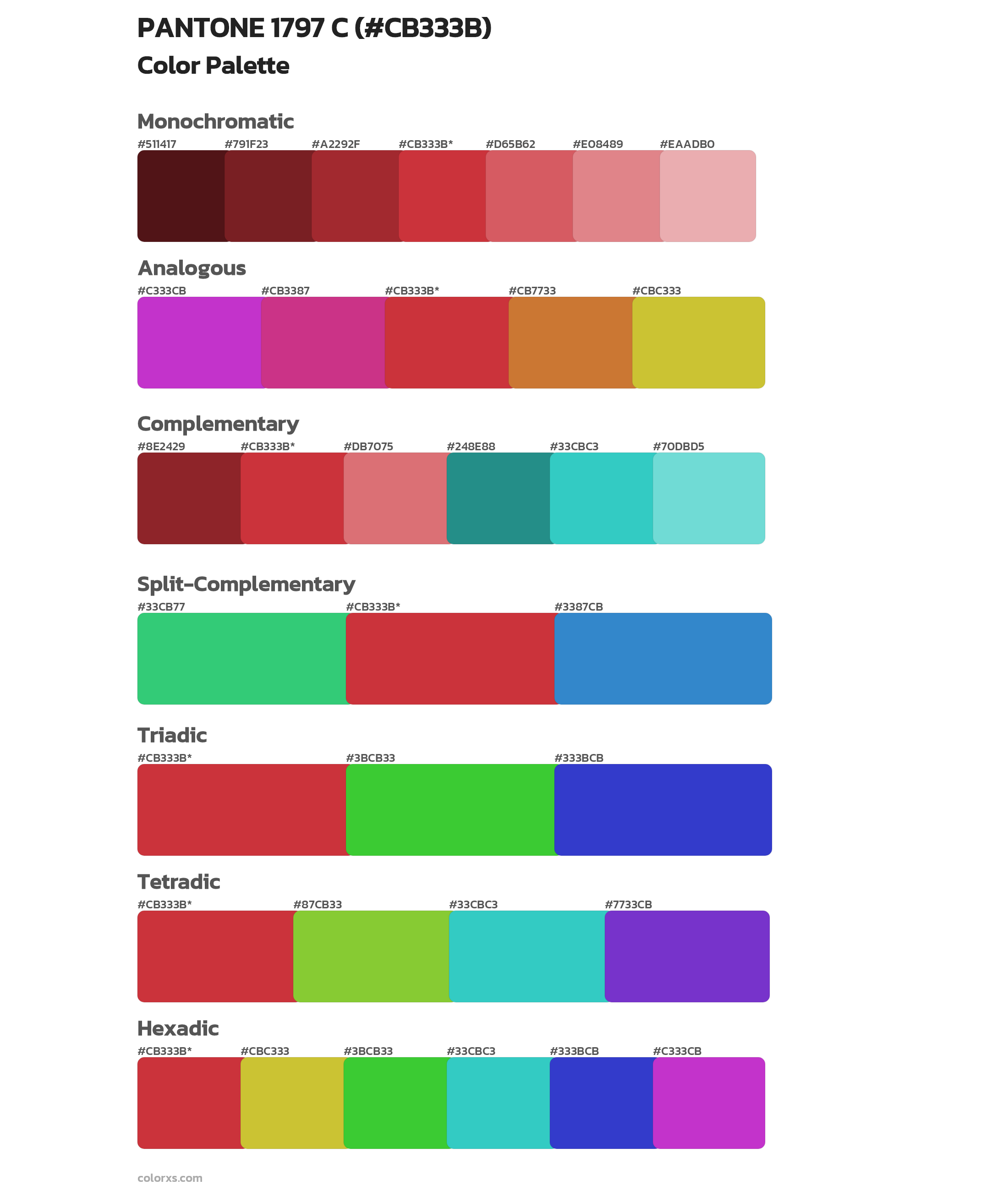 PANTONE 1797 C Color Scheme Palettes