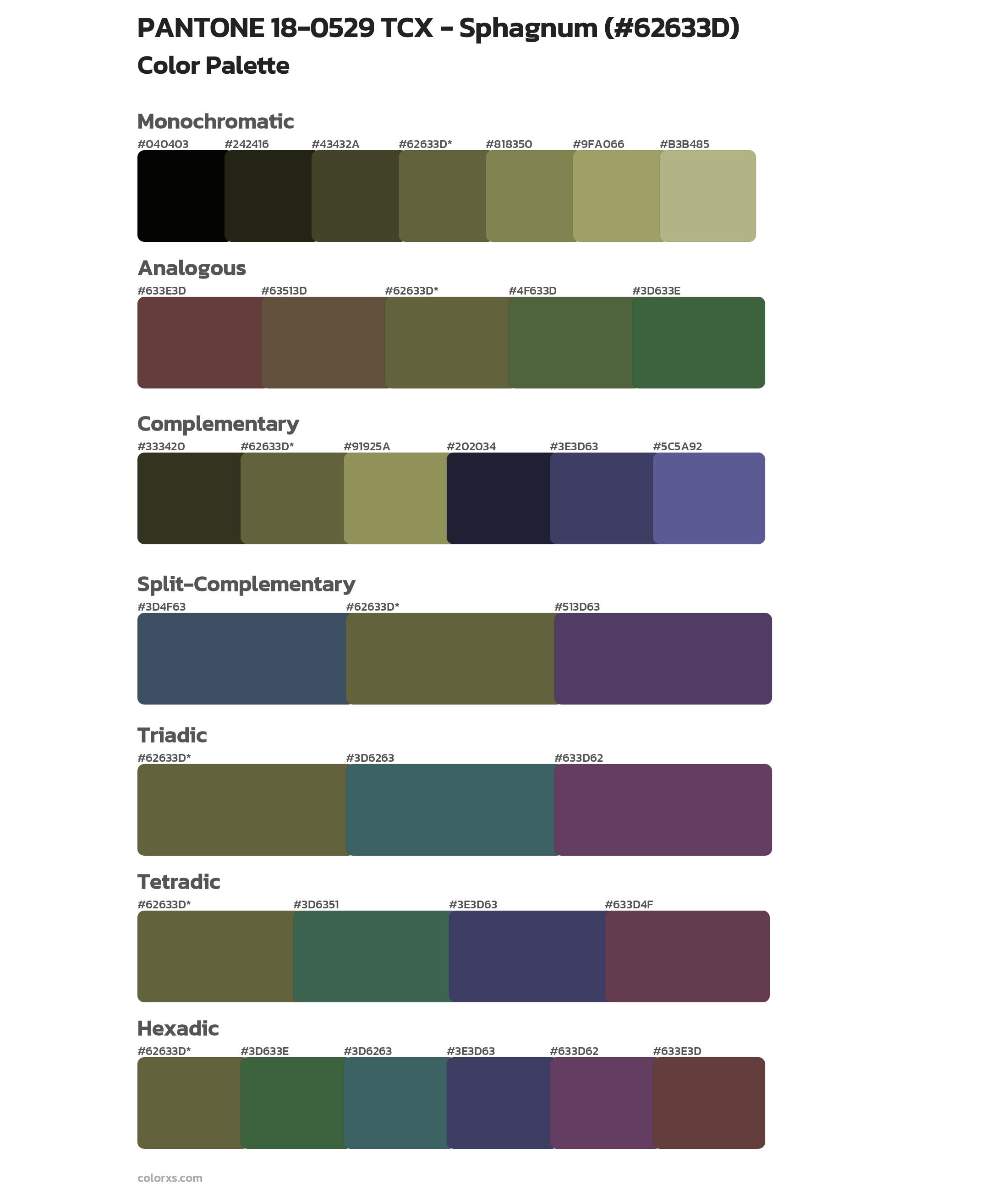 PANTONE 18-0529 TCX - Sphagnum Color Scheme Palettes