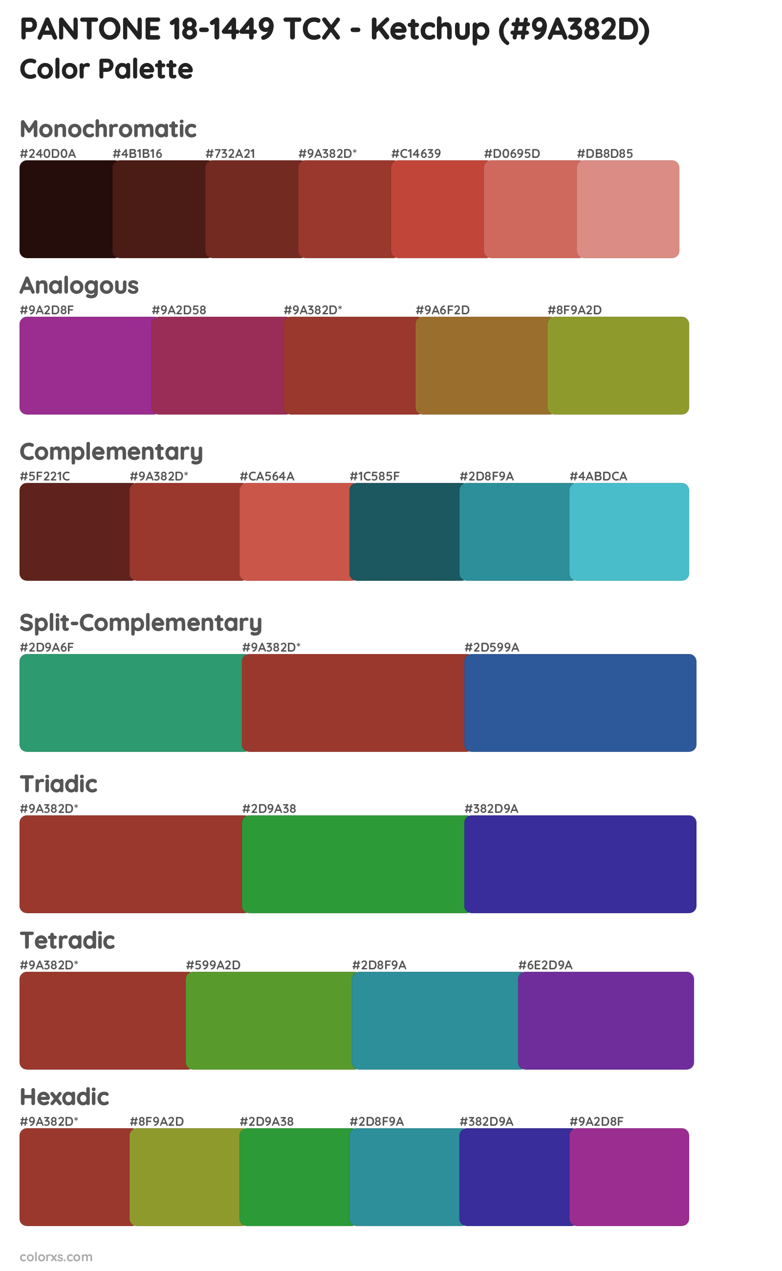 PANTONE 18-1449 TCX - Ketchup Color Scheme Palettes