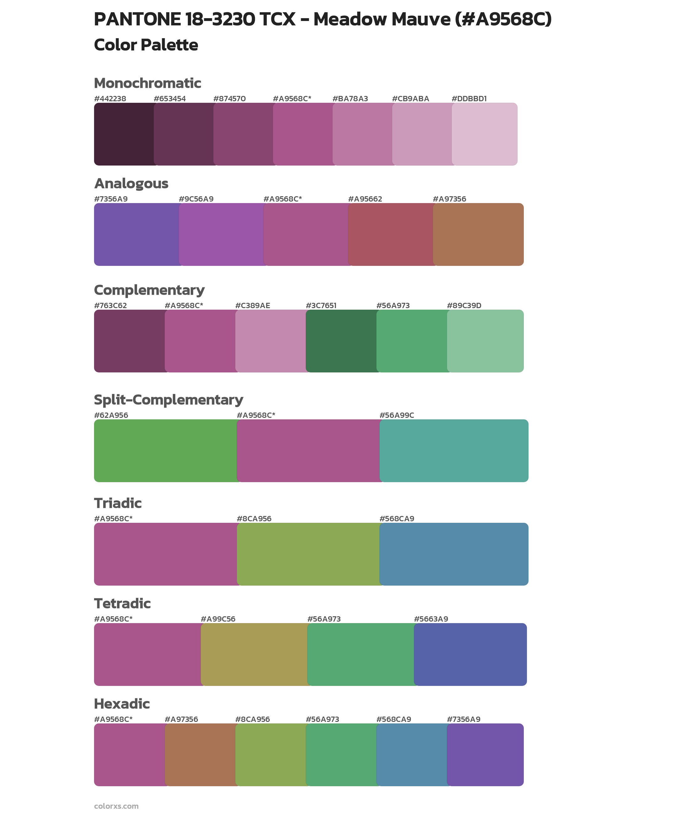PANTONE 18-3230 TCX - Meadow Mauve Color Scheme Palettes
