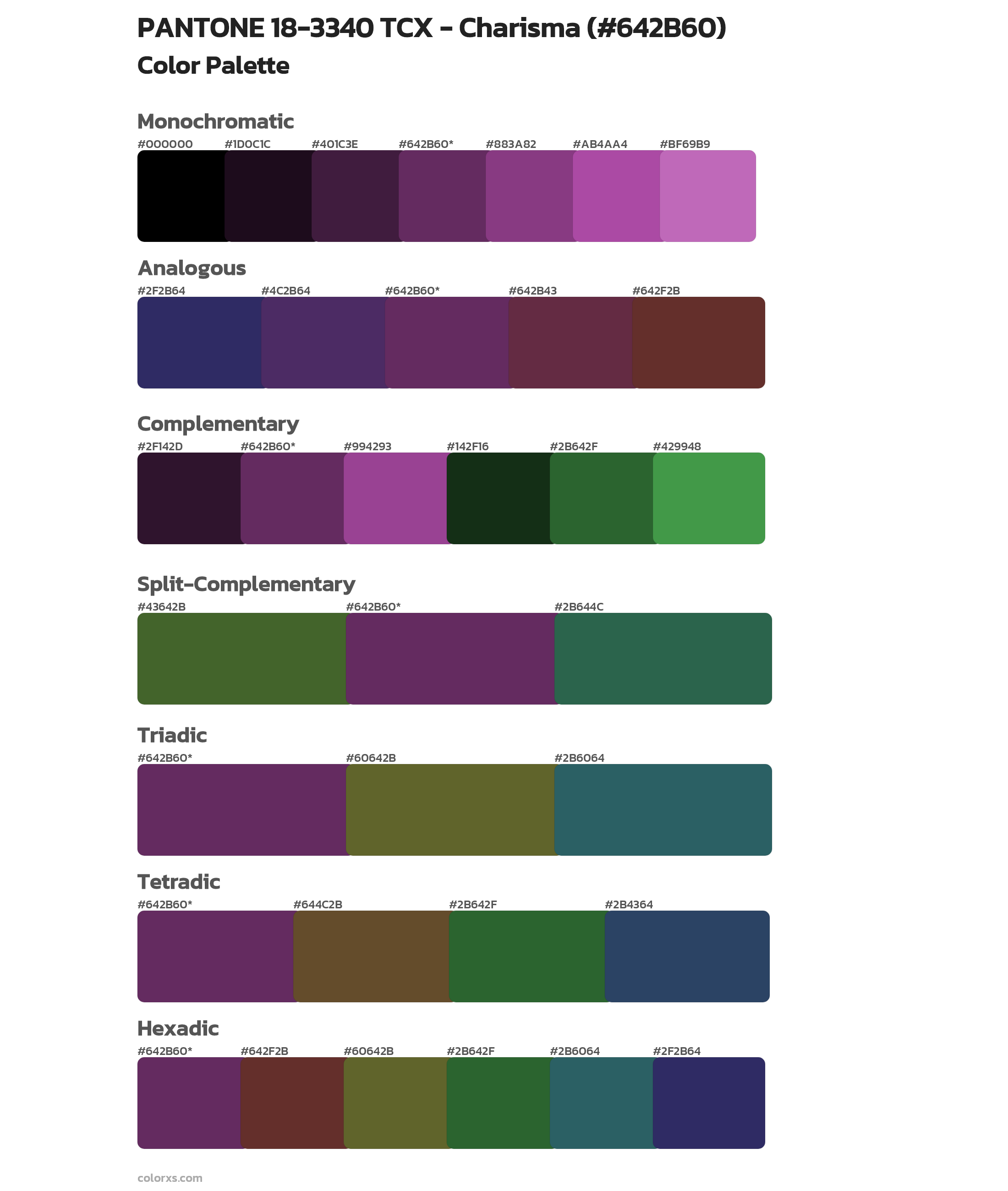 PANTONE 18-3340 TCX - Charisma Color Scheme Palettes