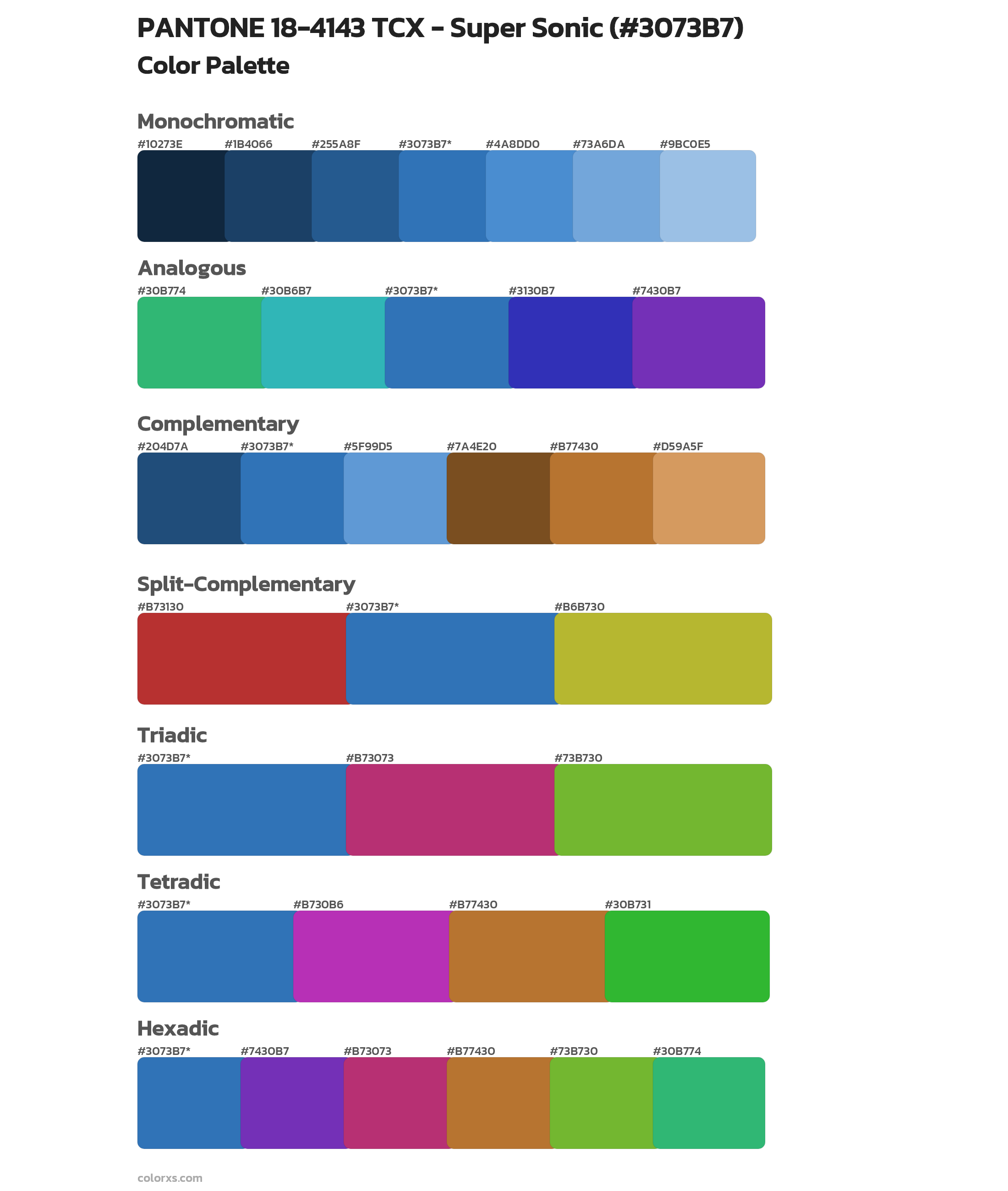 PANTONE 18-4143 TCX - Super Sonic Color Scheme Palettes