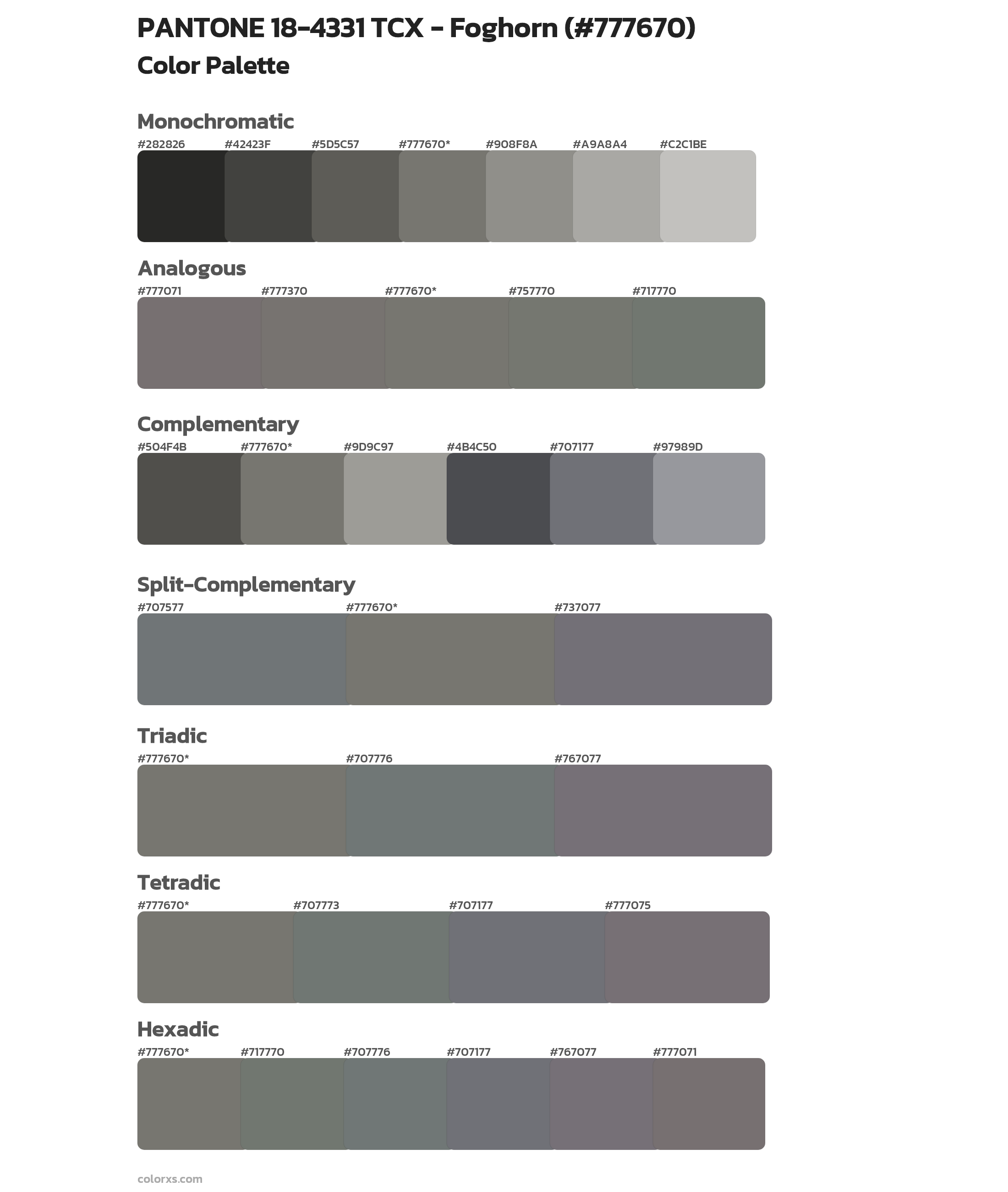 PANTONE 18-4331 TCX - Foghorn Color Scheme Palettes
