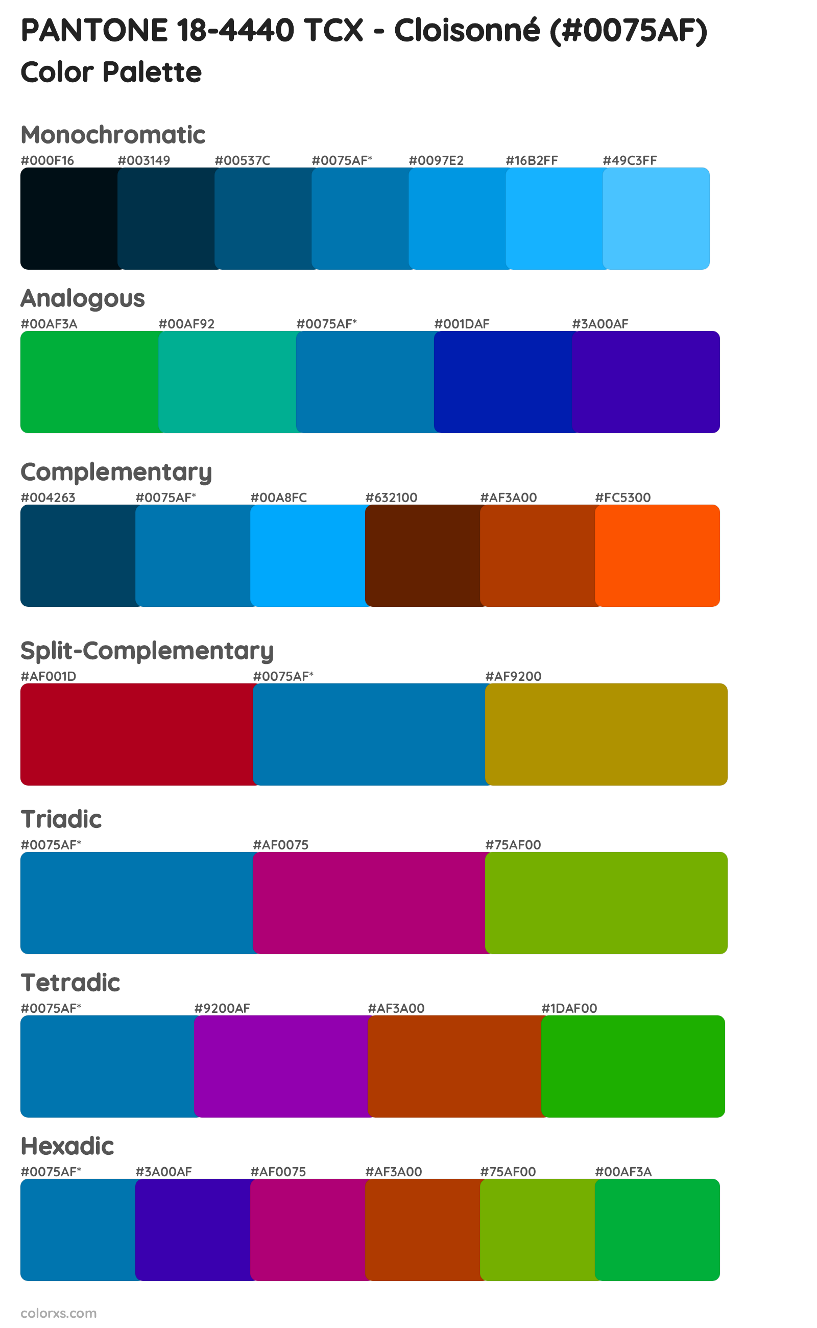 PANTONE 18-4440 TCX - Cloisonné Color Scheme Palettes