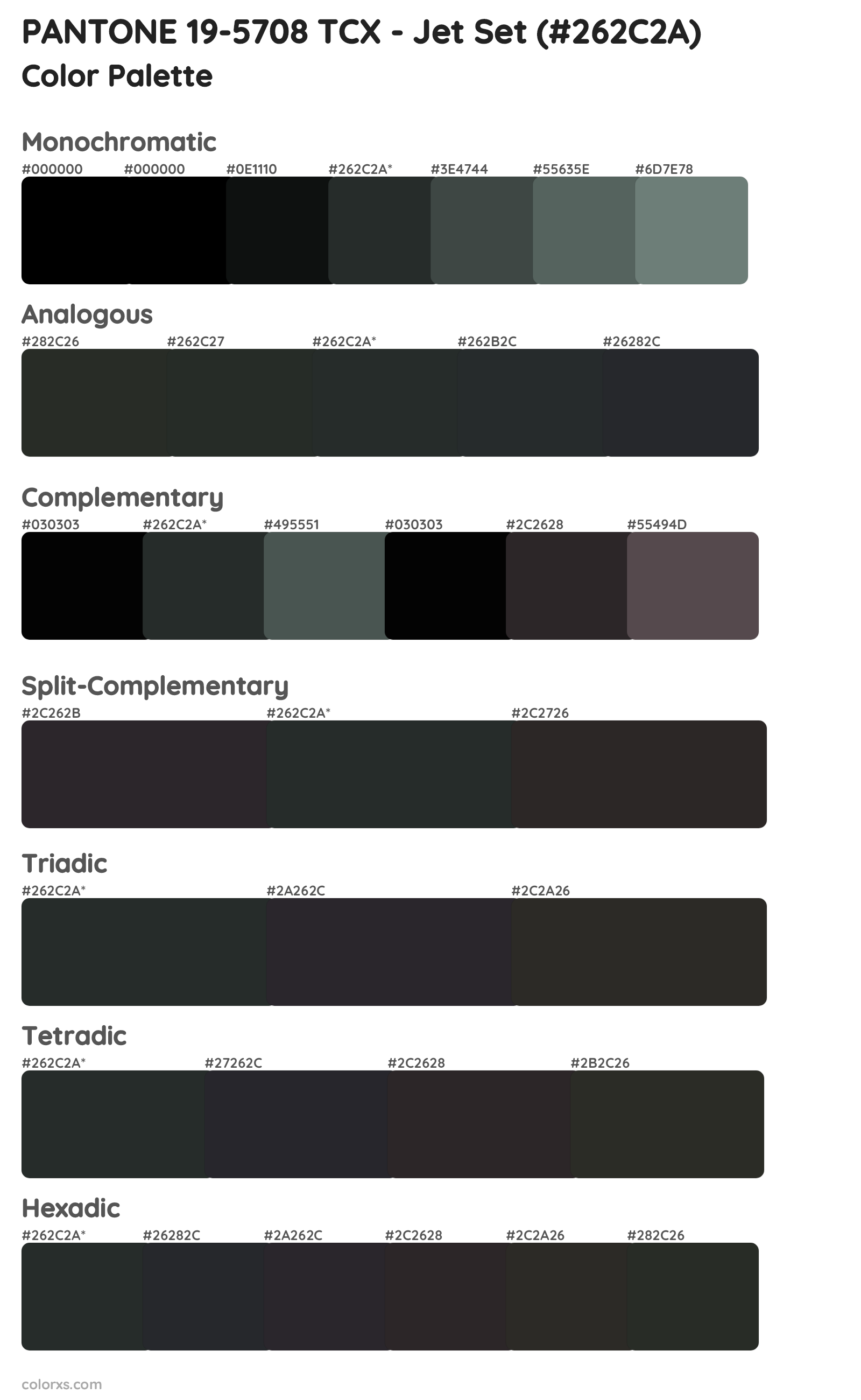 PANTONE 19-5708 TCX - Jet Set Color Scheme Palettes