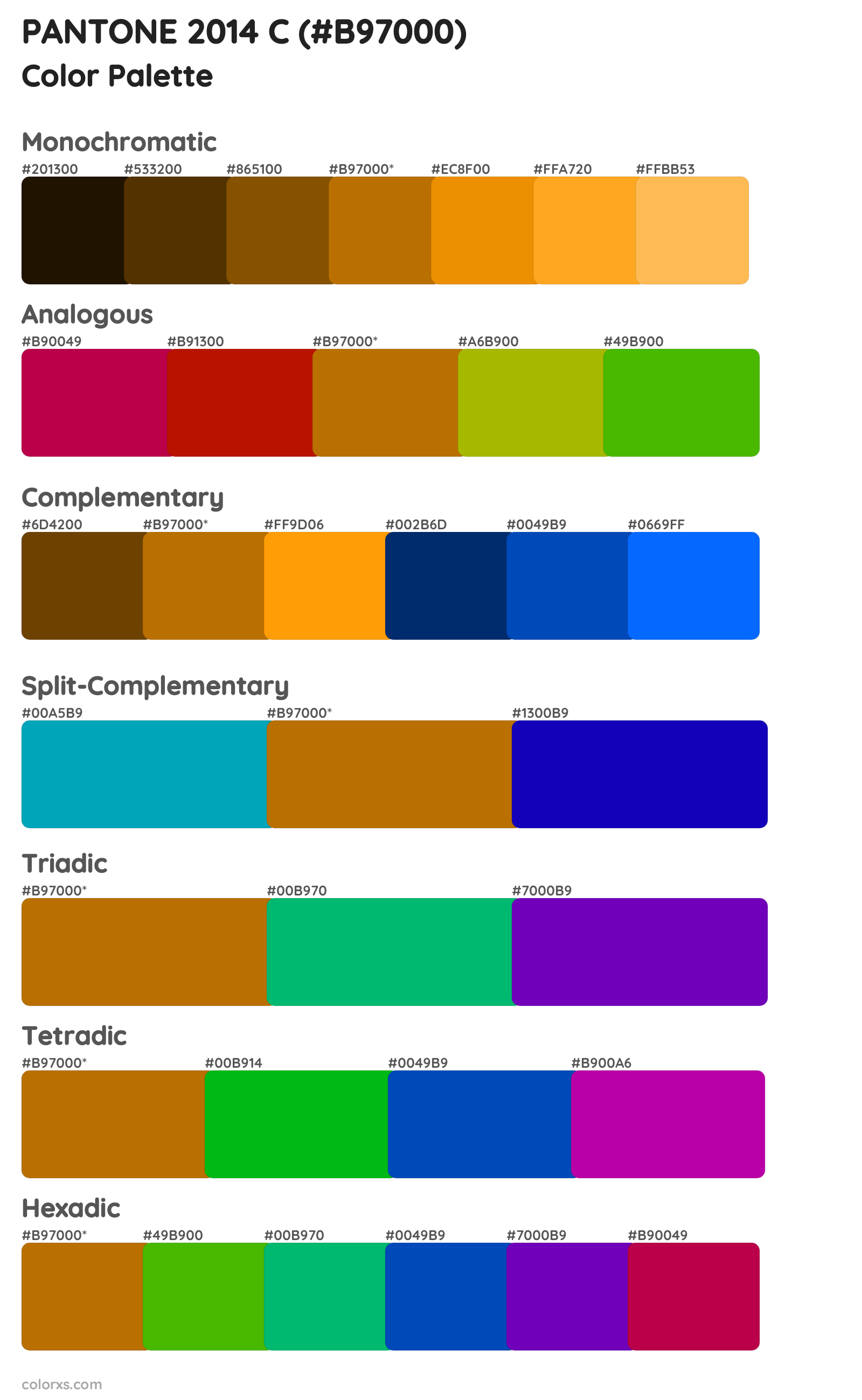 PANTONE 2014 C Color Scheme Palettes