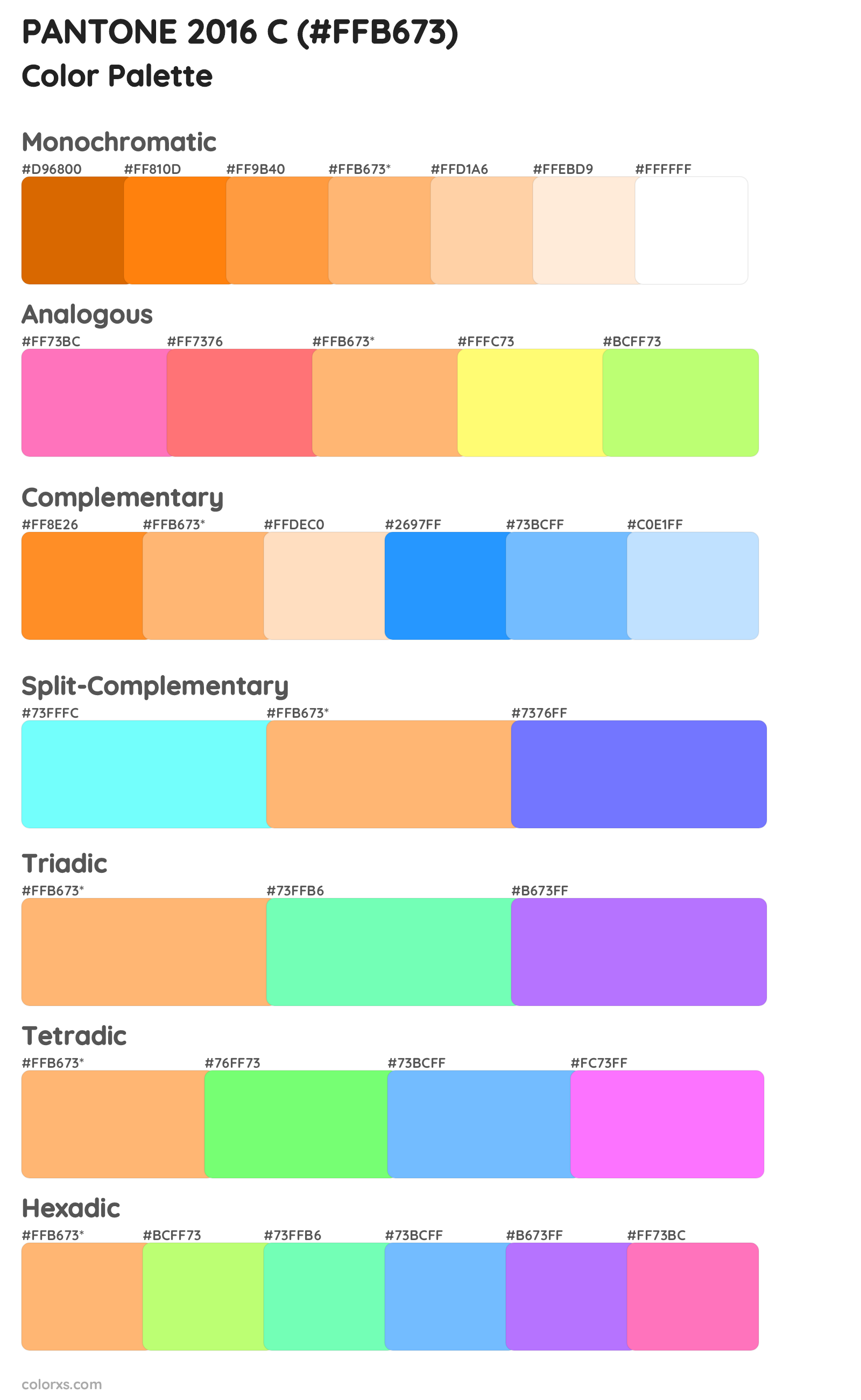 PANTONE 2016 C Color Scheme Palettes