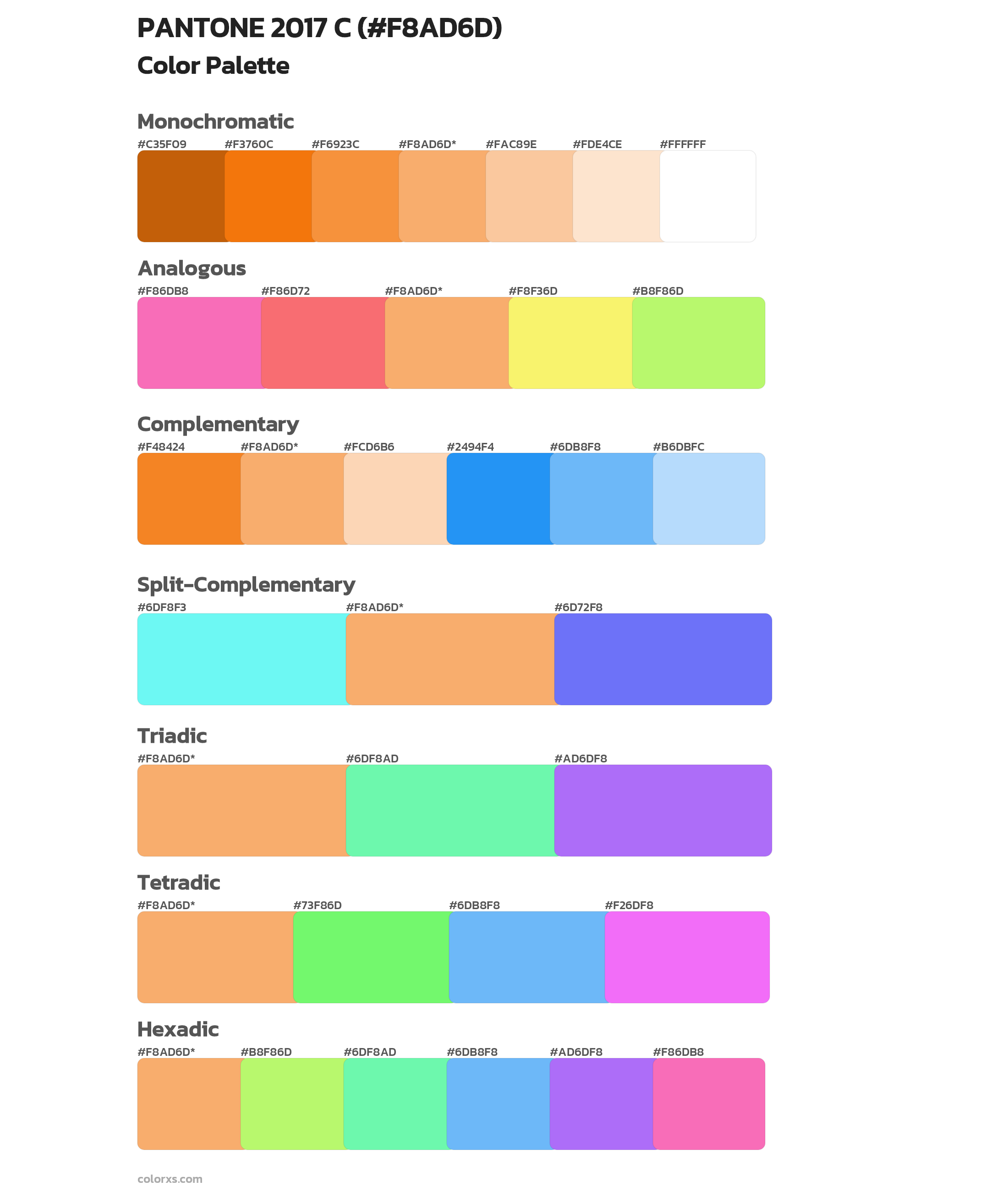 PANTONE 2017 C Color Scheme Palettes