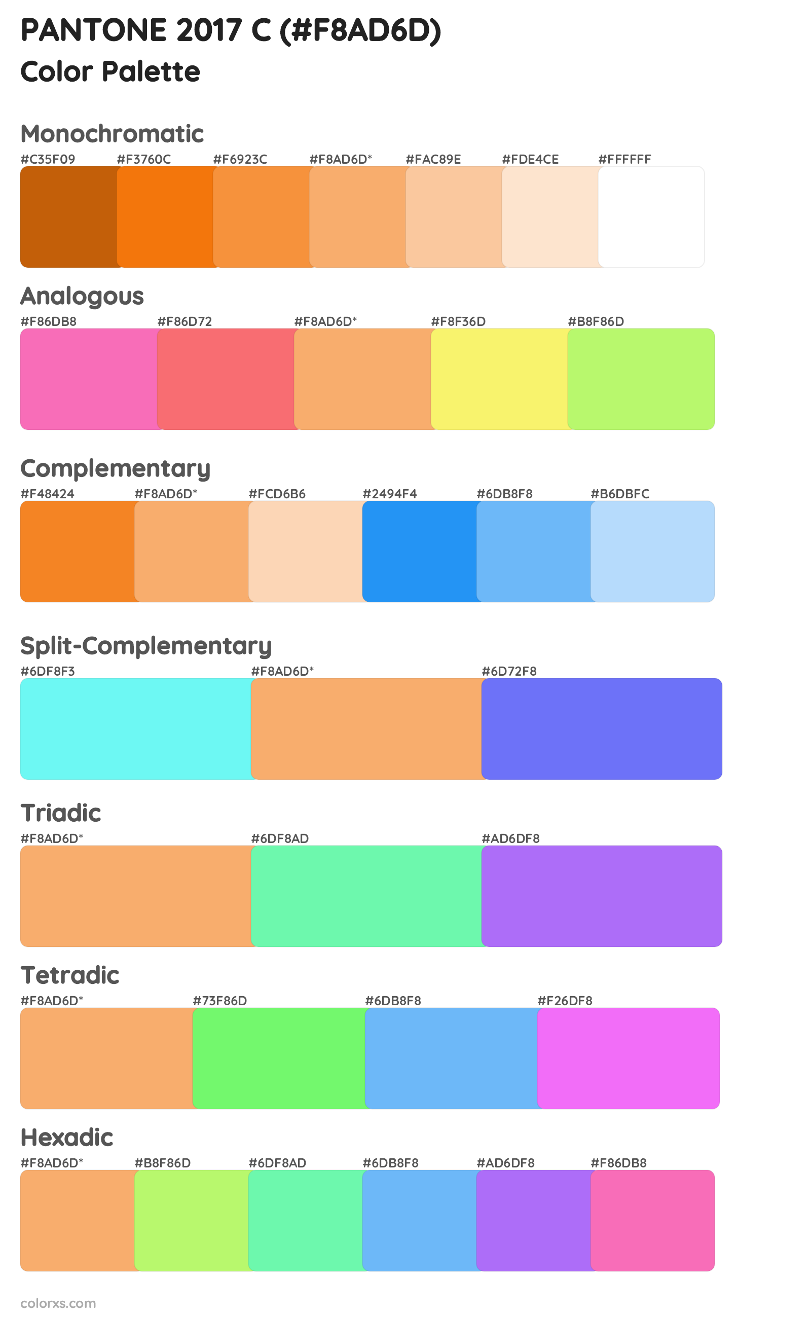 PANTONE 2017 C Color Scheme Palettes