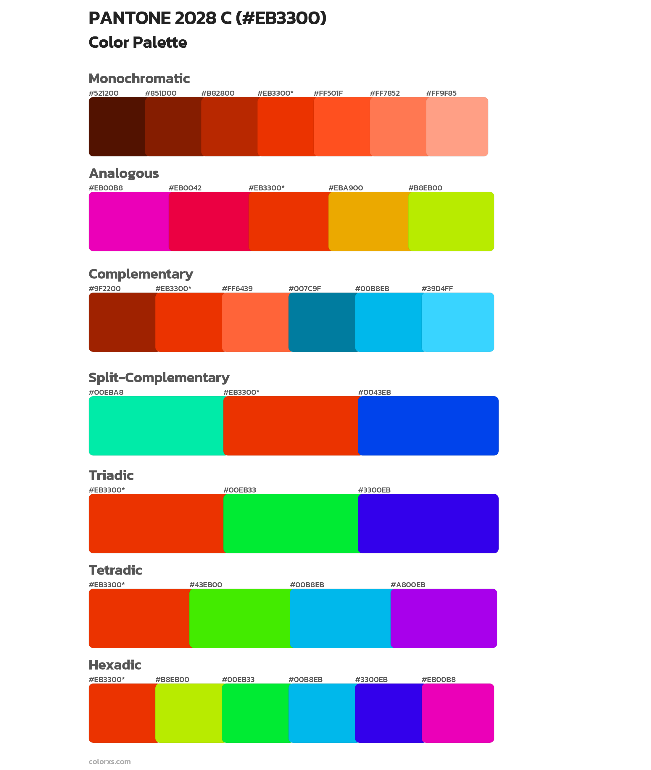 PANTONE 2028 C Color Scheme Palettes