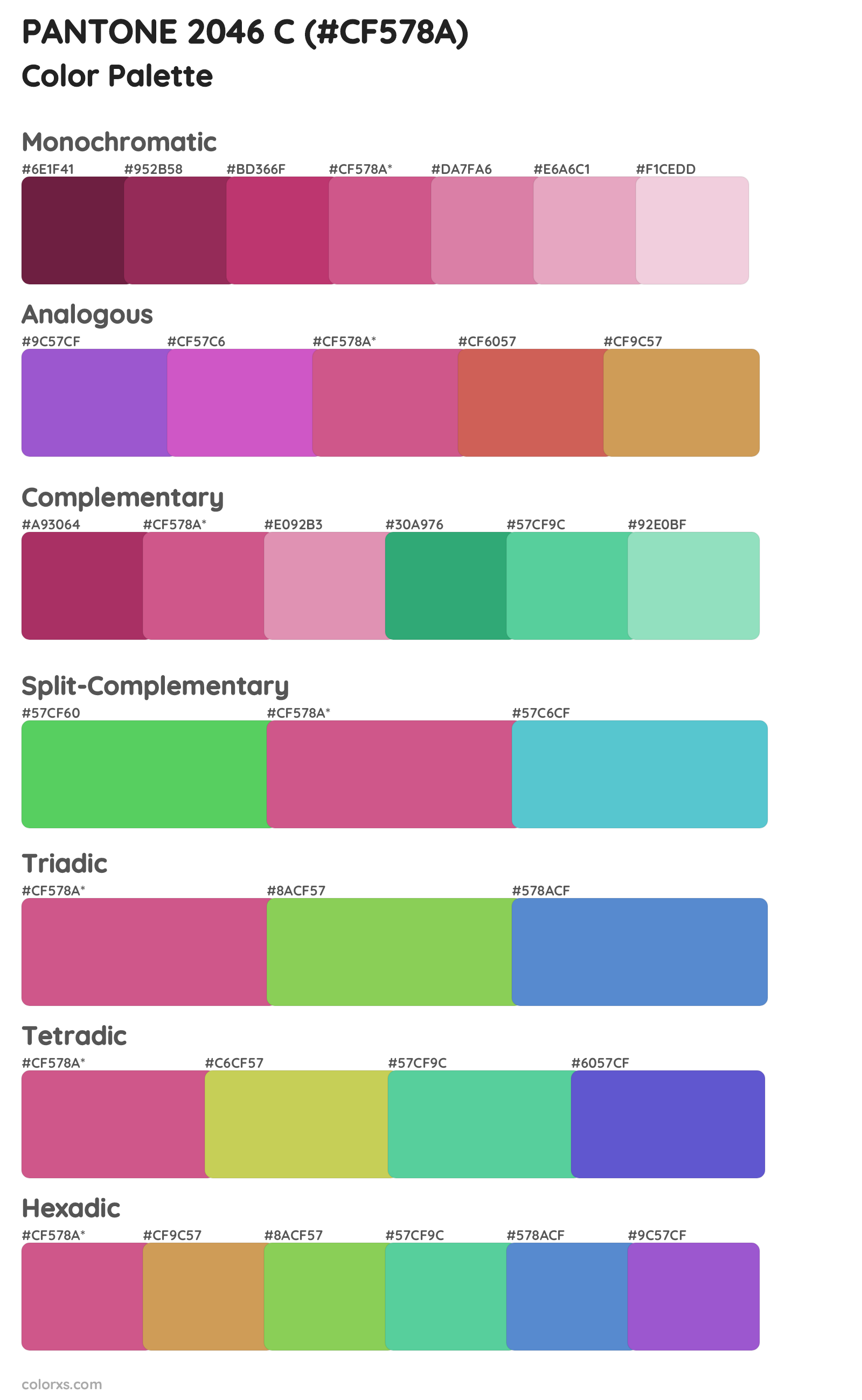 PANTONE 2046 C Color Scheme Palettes