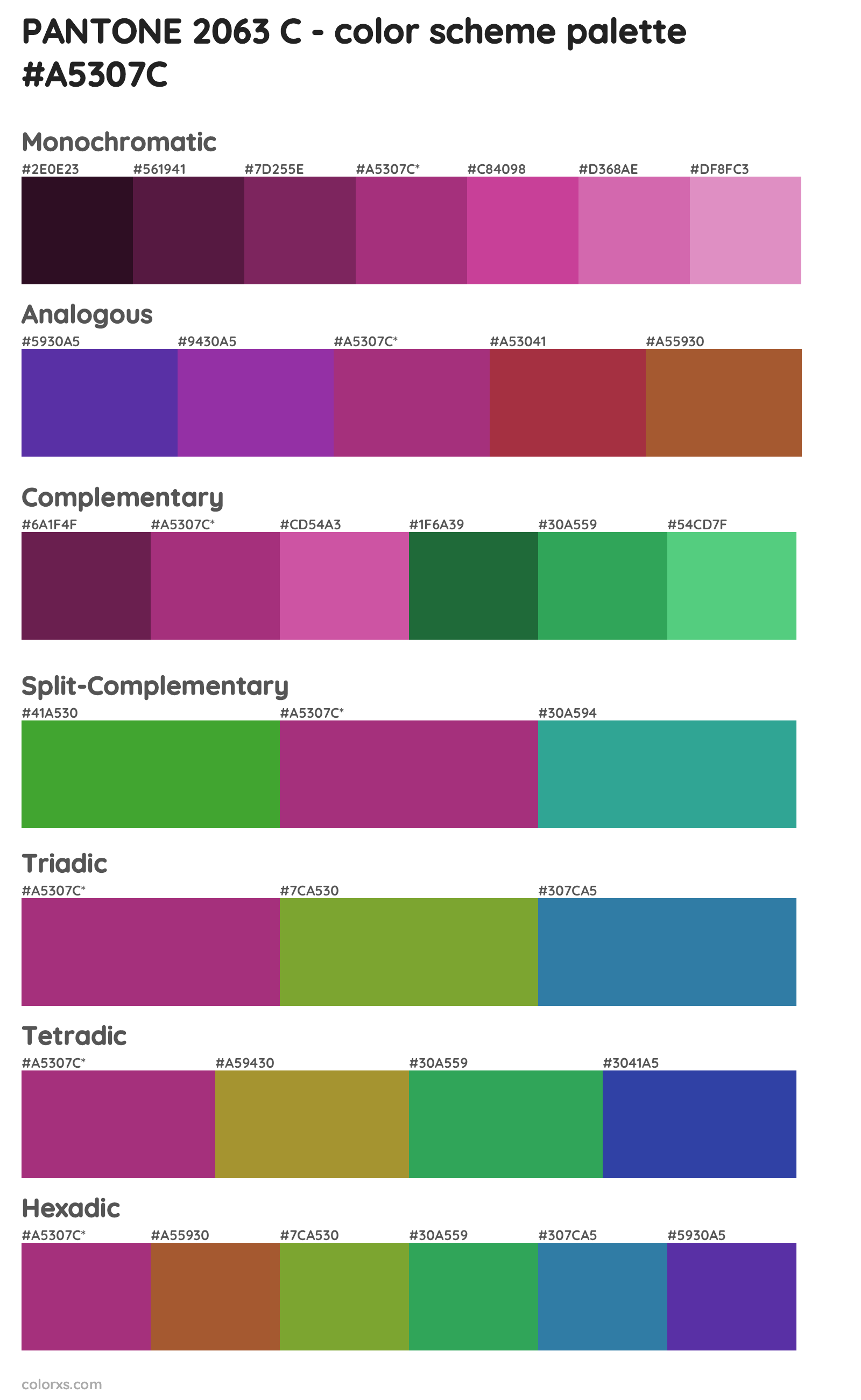 PANTONE 2063 C Color Scheme Palettes