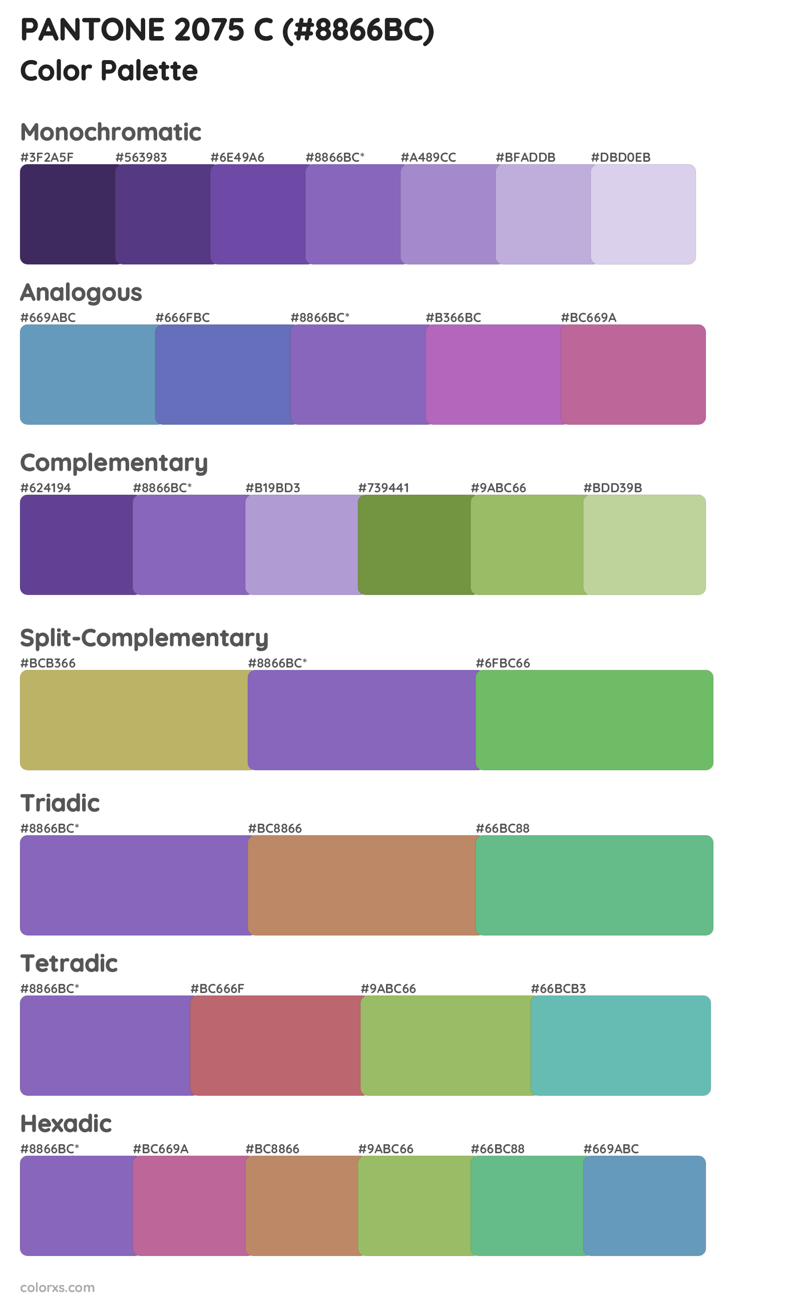 PANTONE 2075 C Color Scheme Palettes