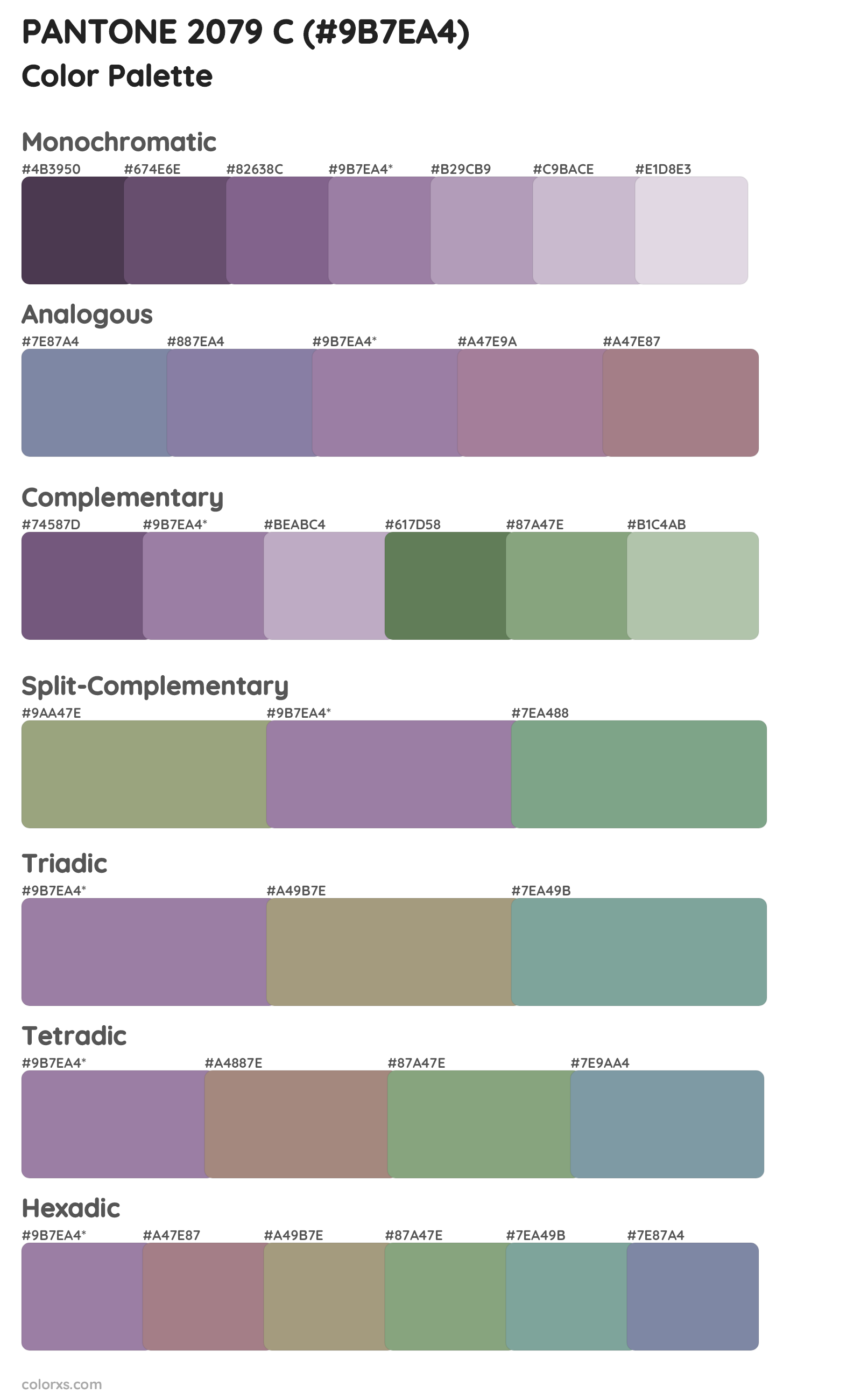 PANTONE 2079 C Color Scheme Palettes