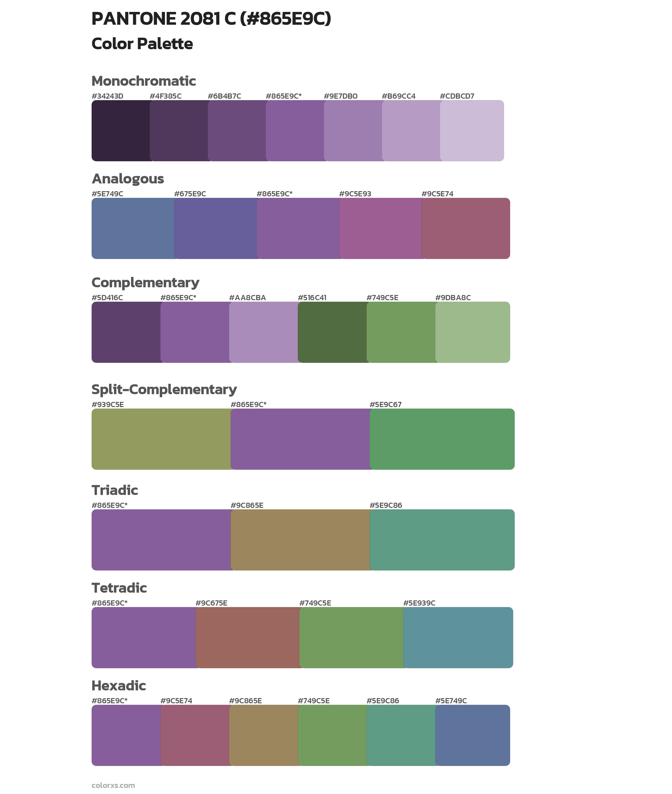 PANTONE 2081 C Color Scheme Palettes