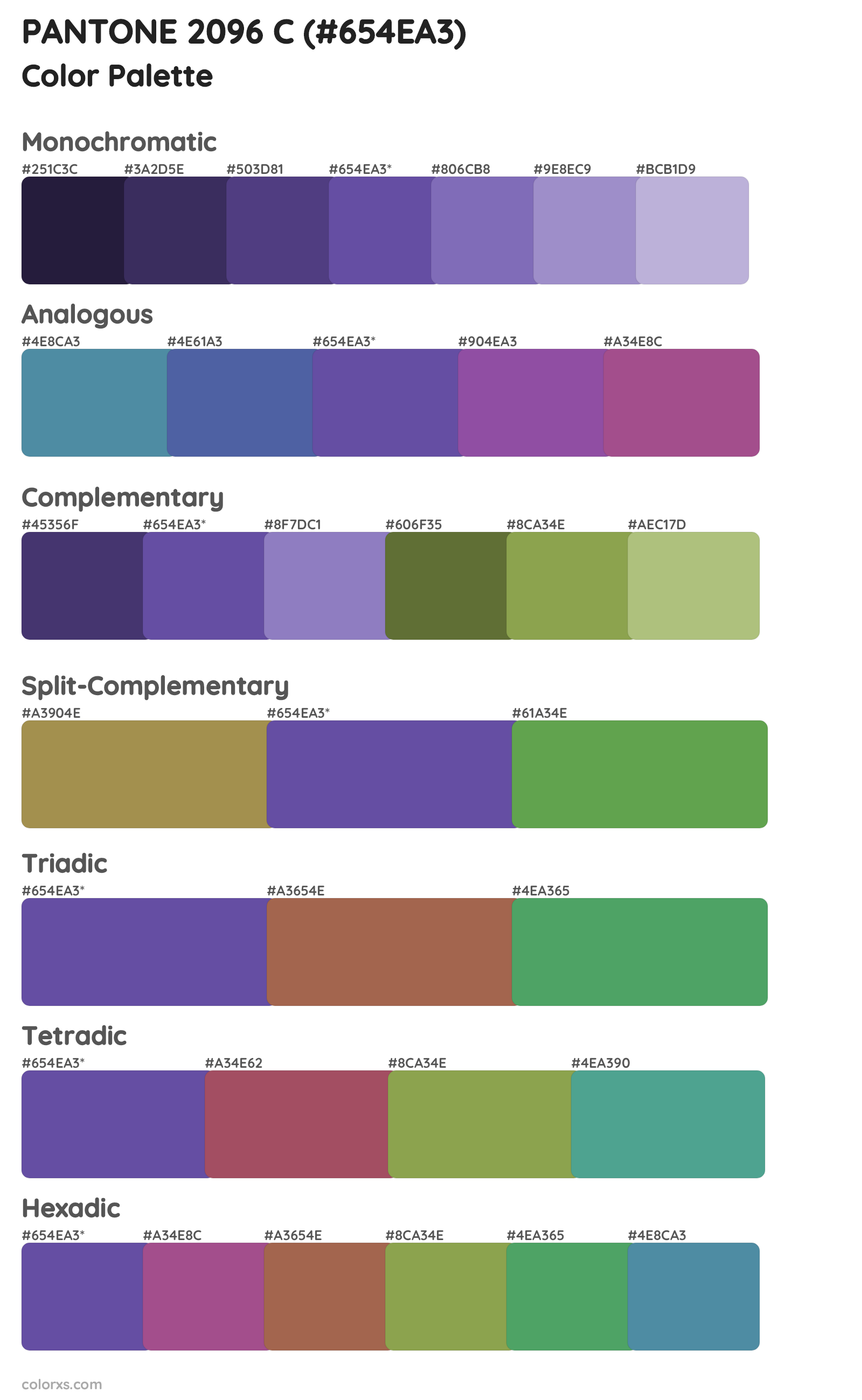 PANTONE 2096 C Color Scheme Palettes