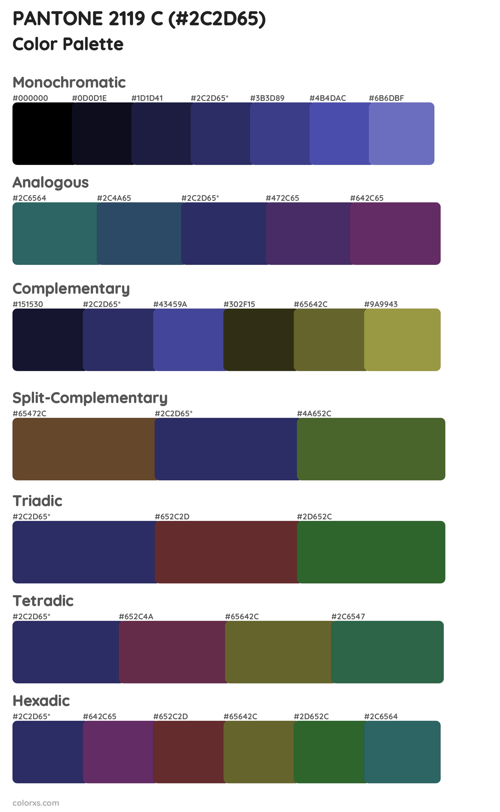 PANTONE 2119 C Color Scheme Palettes