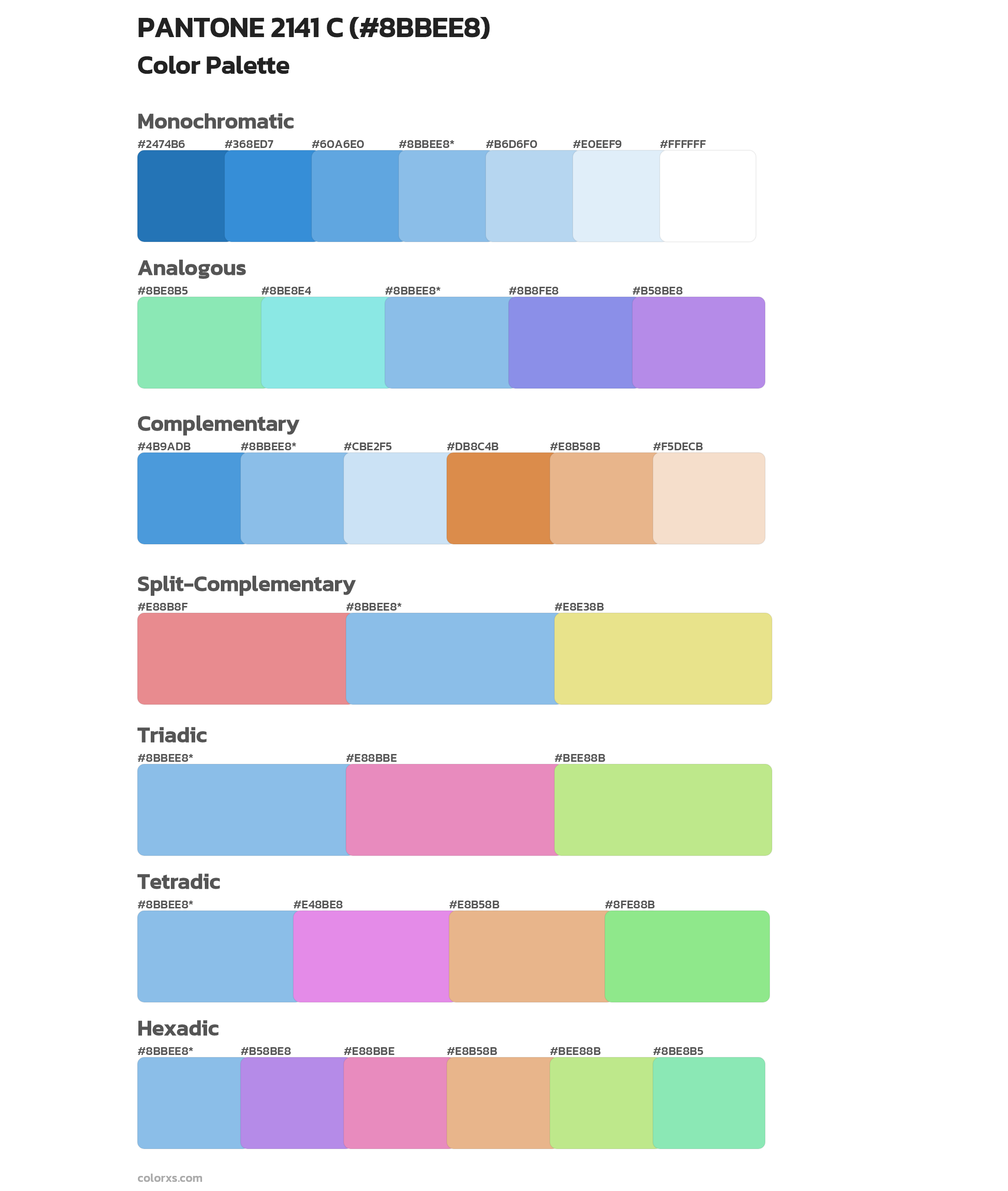 PANTONE 2141 C Color Scheme Palettes
