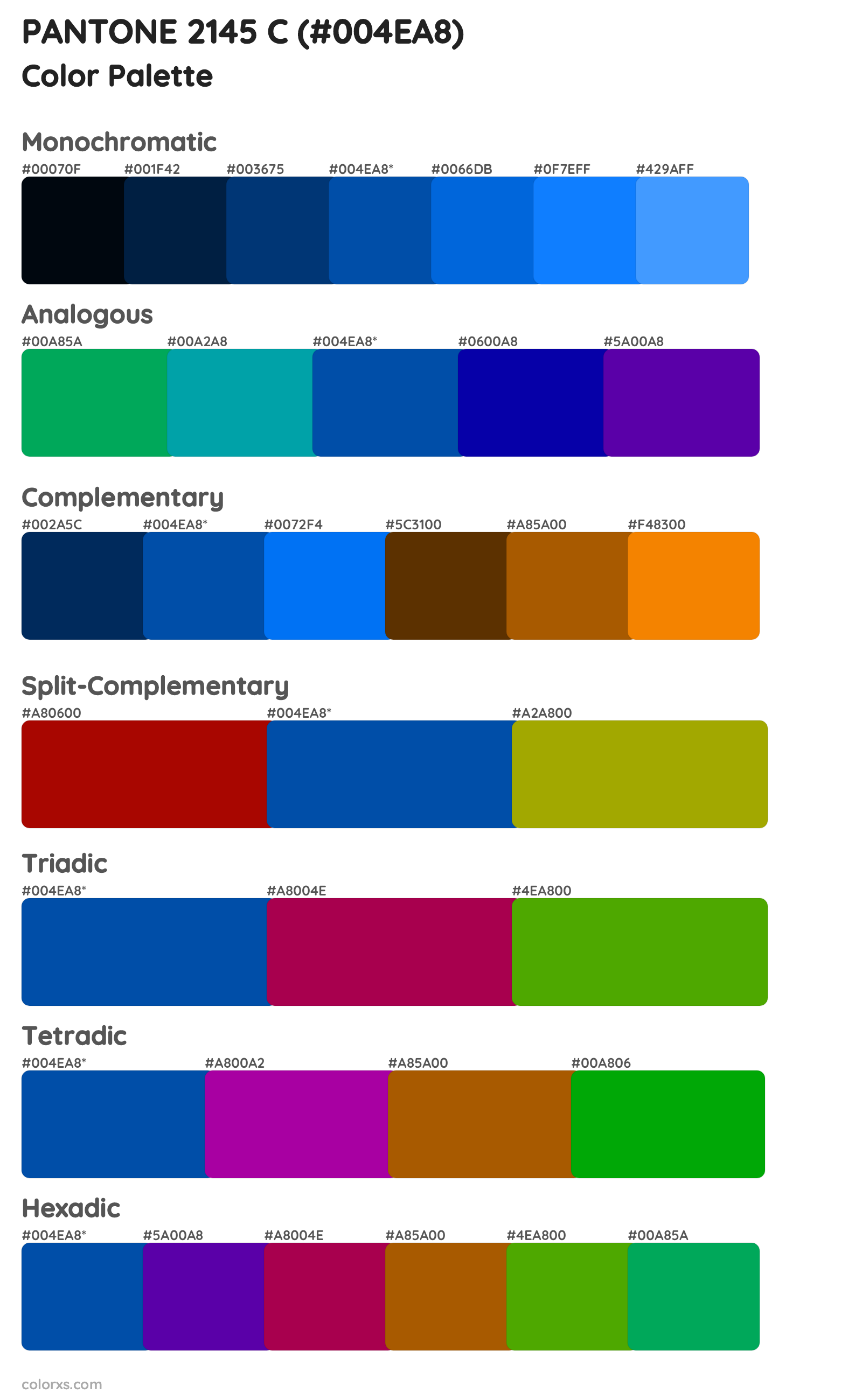 PANTONE 2145 C Color Scheme Palettes