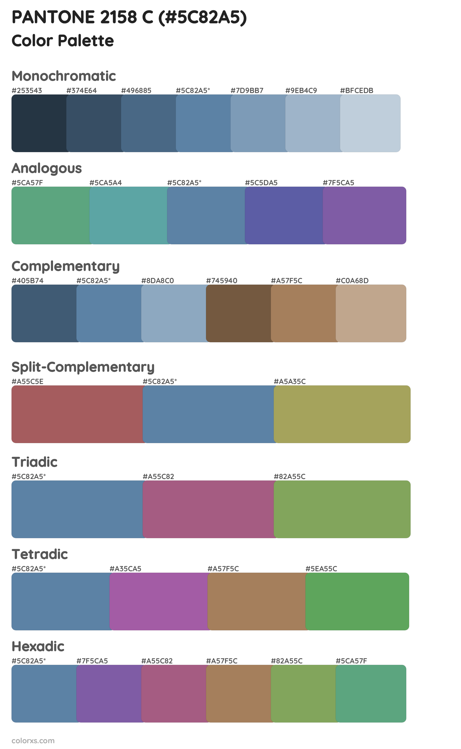 PANTONE 2158 C Color Scheme Palettes