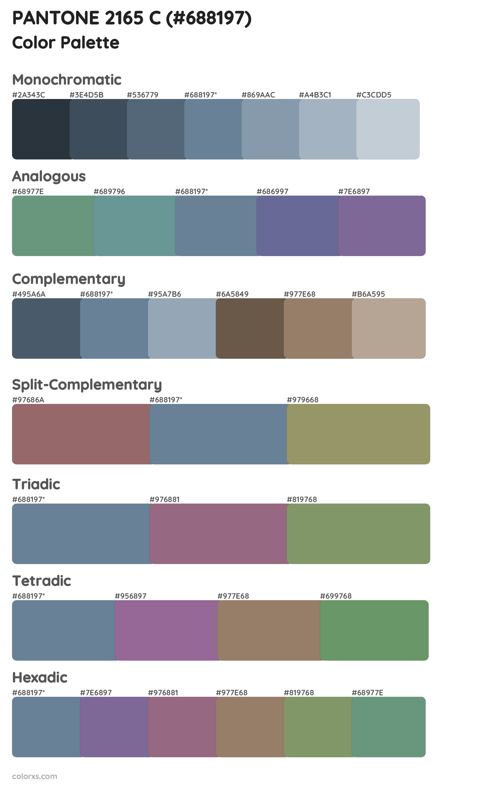 PANTONE 2165 C Color Scheme Palettes