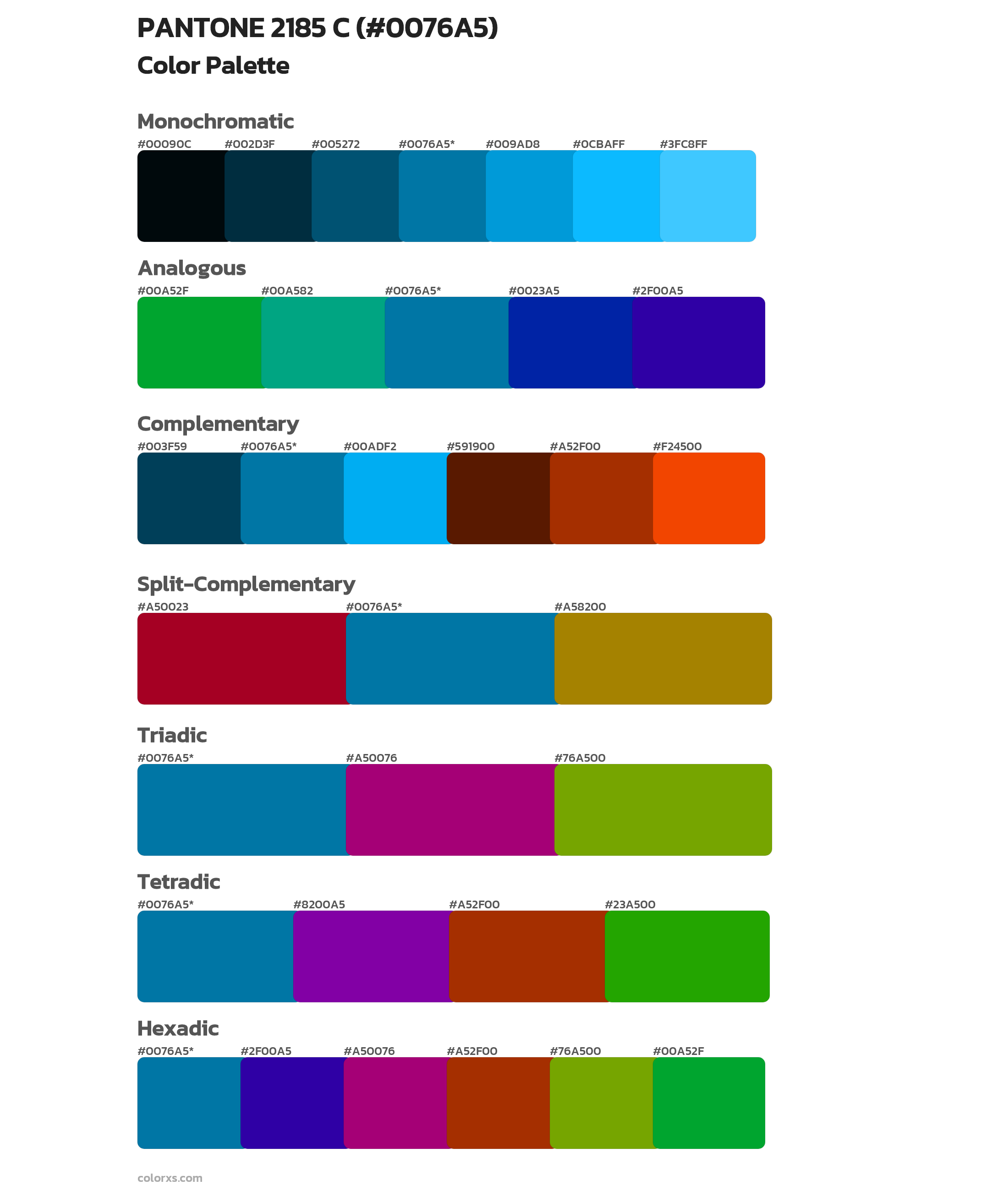 PANTONE 2185 C Color Scheme Palettes
