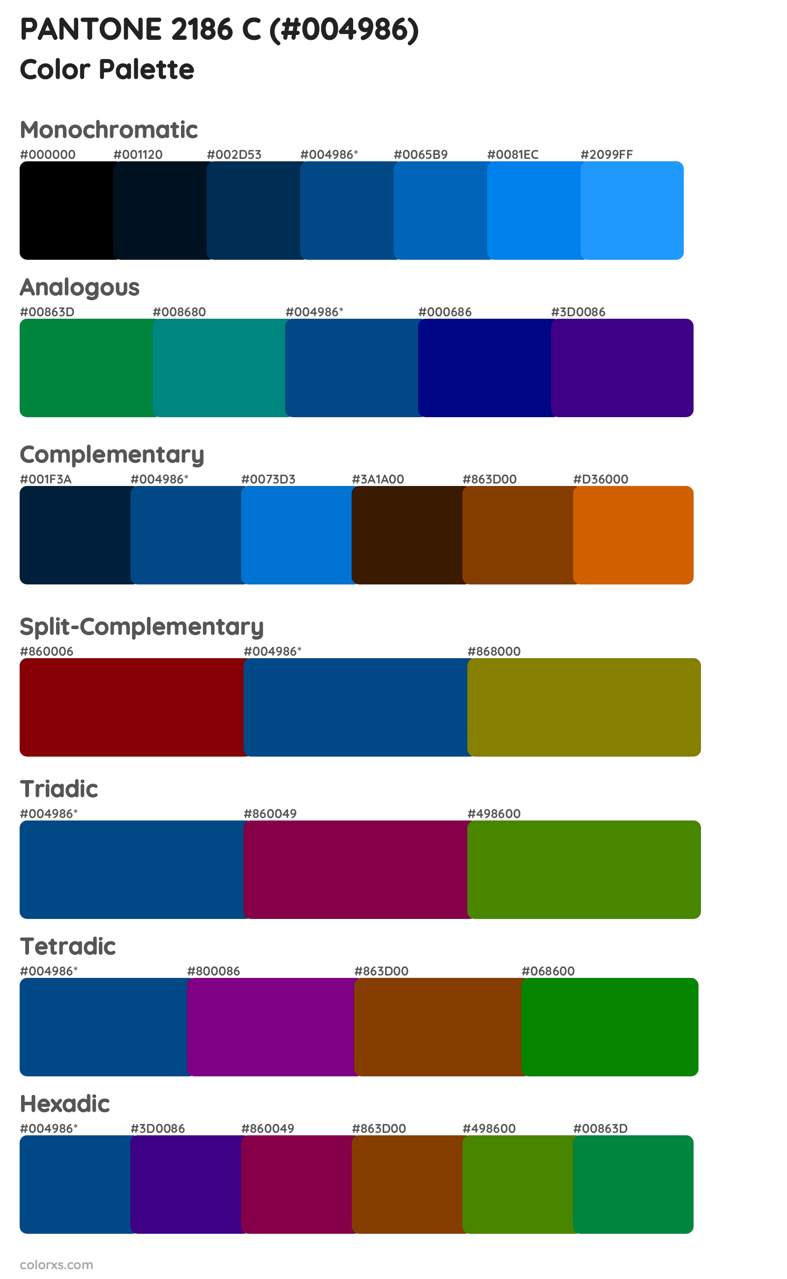 PANTONE 2186 C Color Scheme Palettes