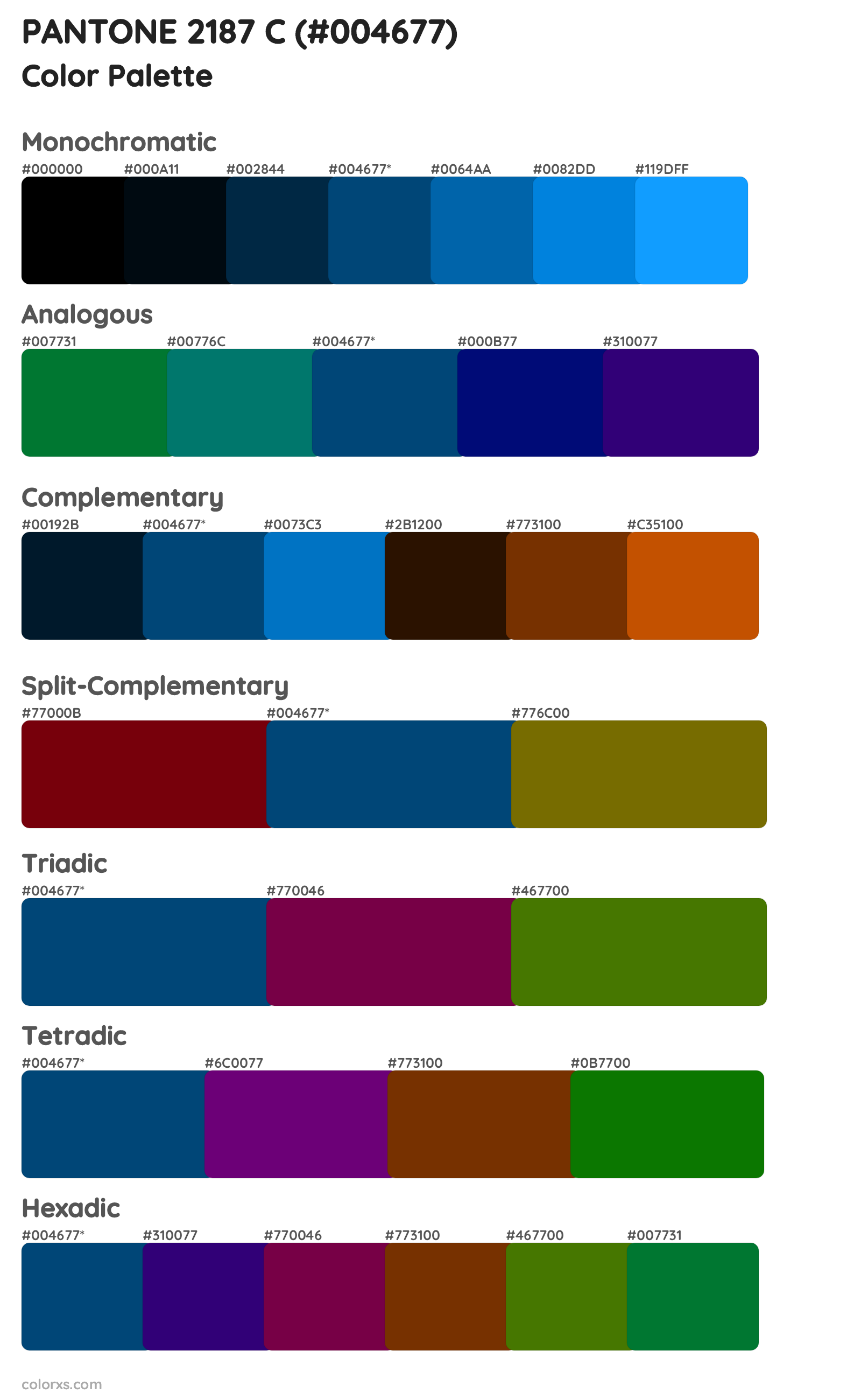 PANTONE 2187 C Color Scheme Palettes