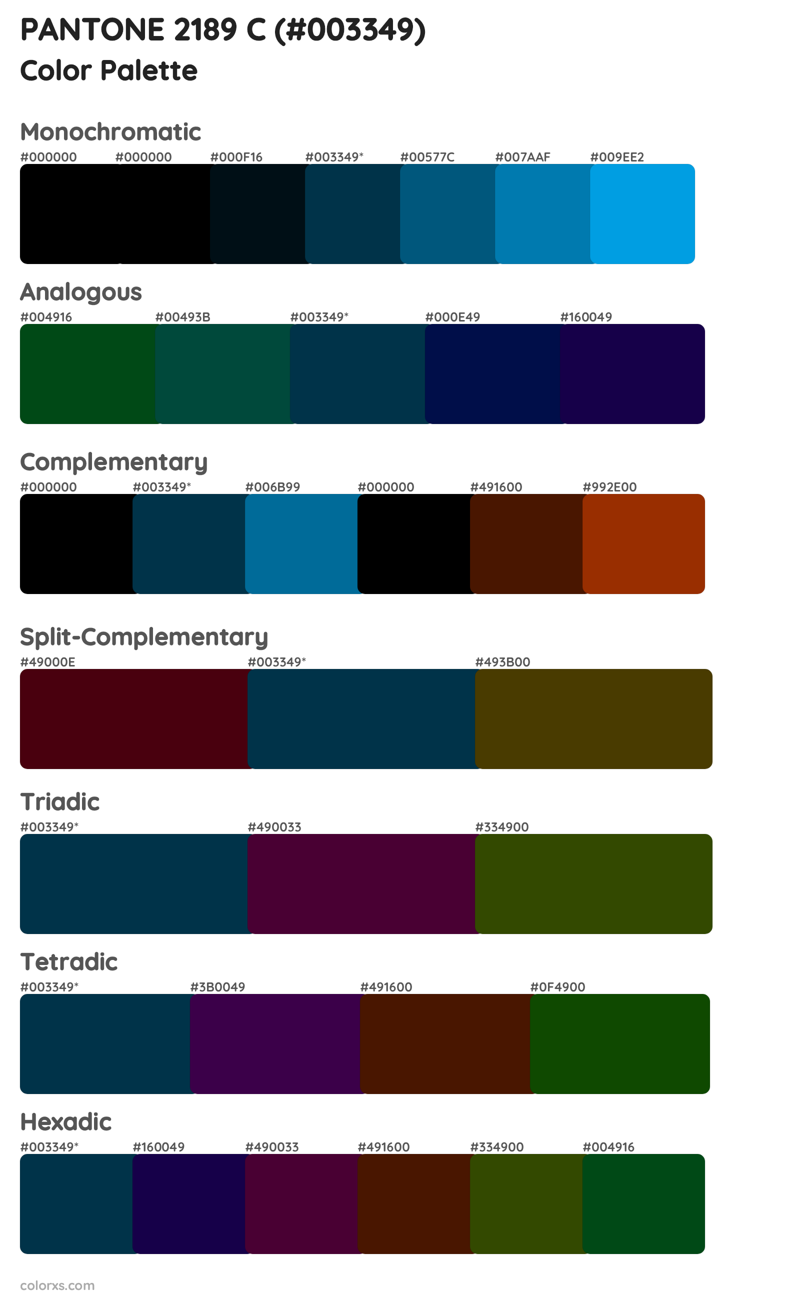 PANTONE 2189 C Color Scheme Palettes