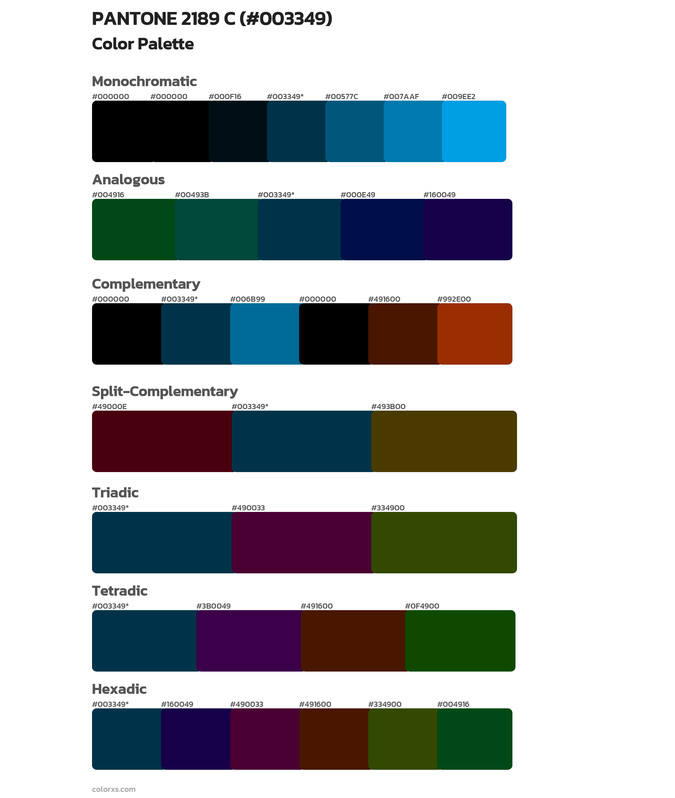 PANTONE 2189 C Color Scheme Palettes