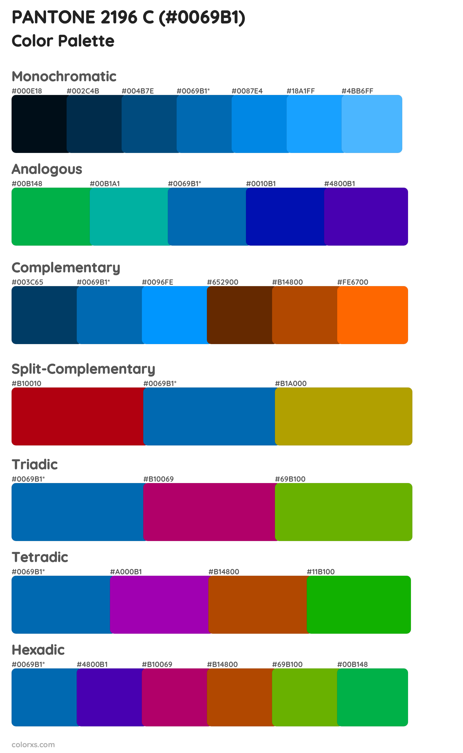 PANTONE 2196 C Color Scheme Palettes