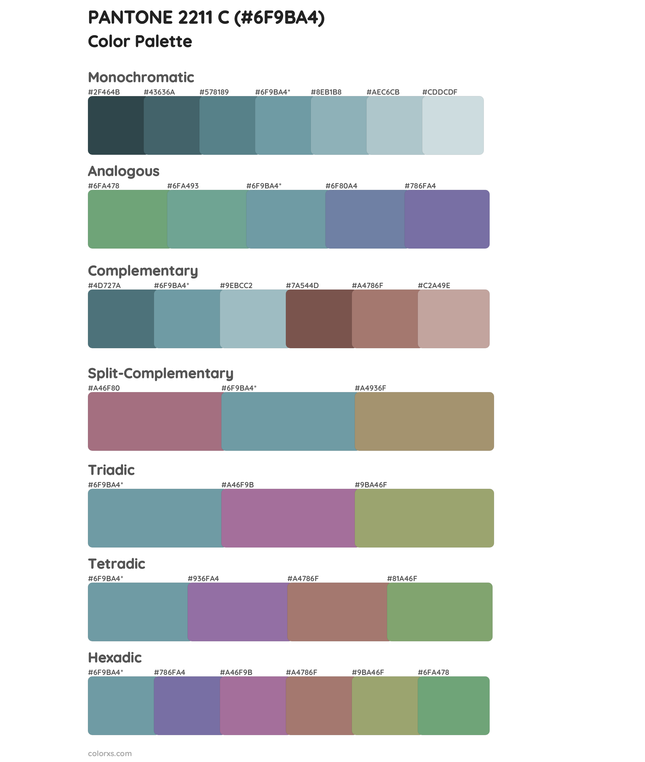 PANTONE 2211 C Color Scheme Palettes