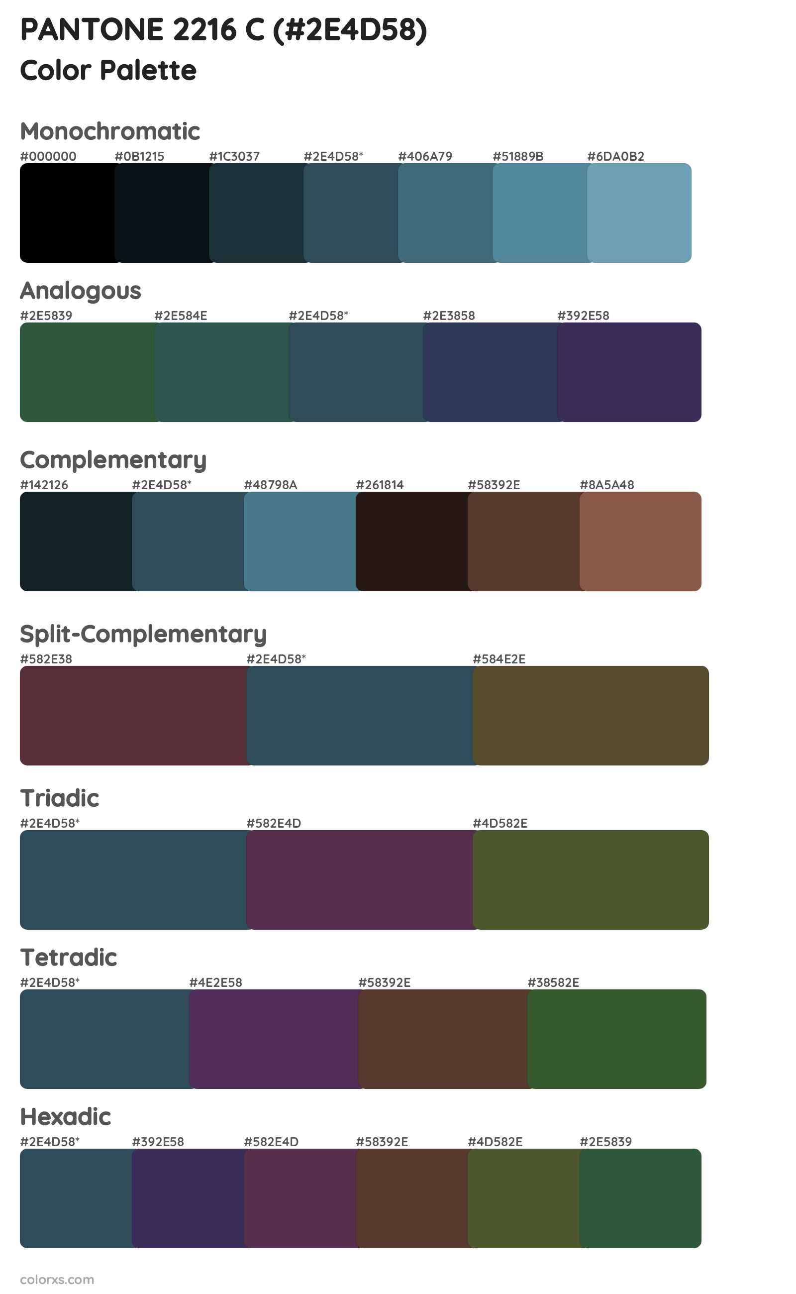PANTONE 2216 C Color Scheme Palettes