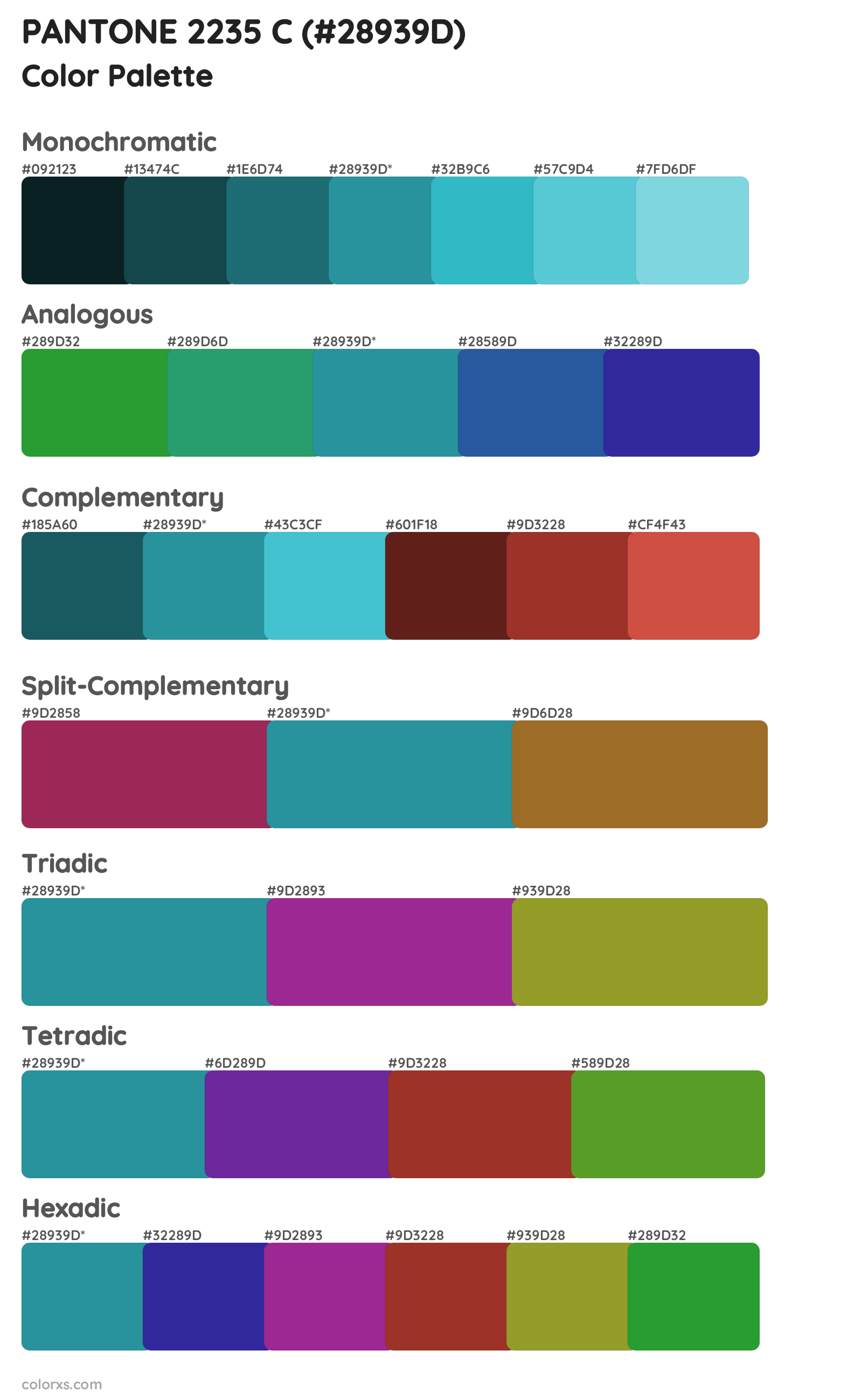 PANTONE 2235 C Color Scheme Palettes