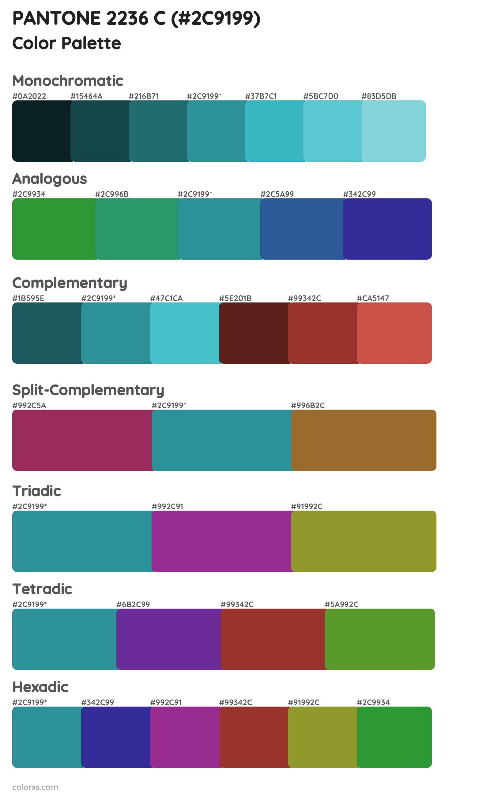 PANTONE 2236 C Color Scheme Palettes