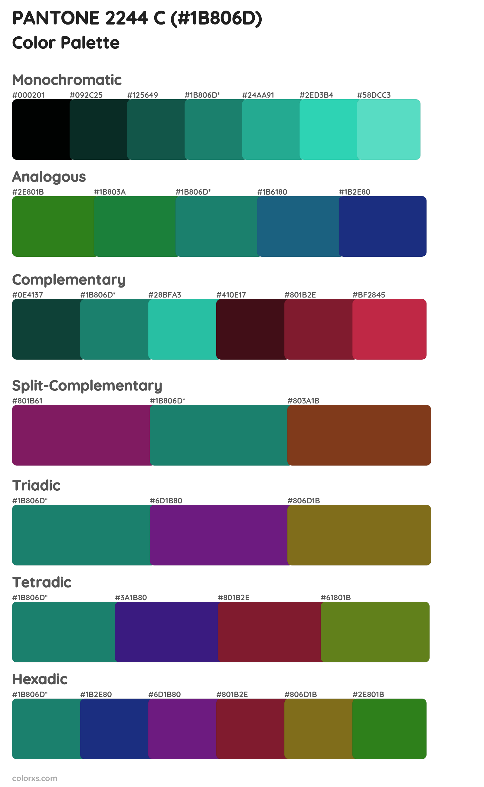 PANTONE 2244 C Color Scheme Palettes