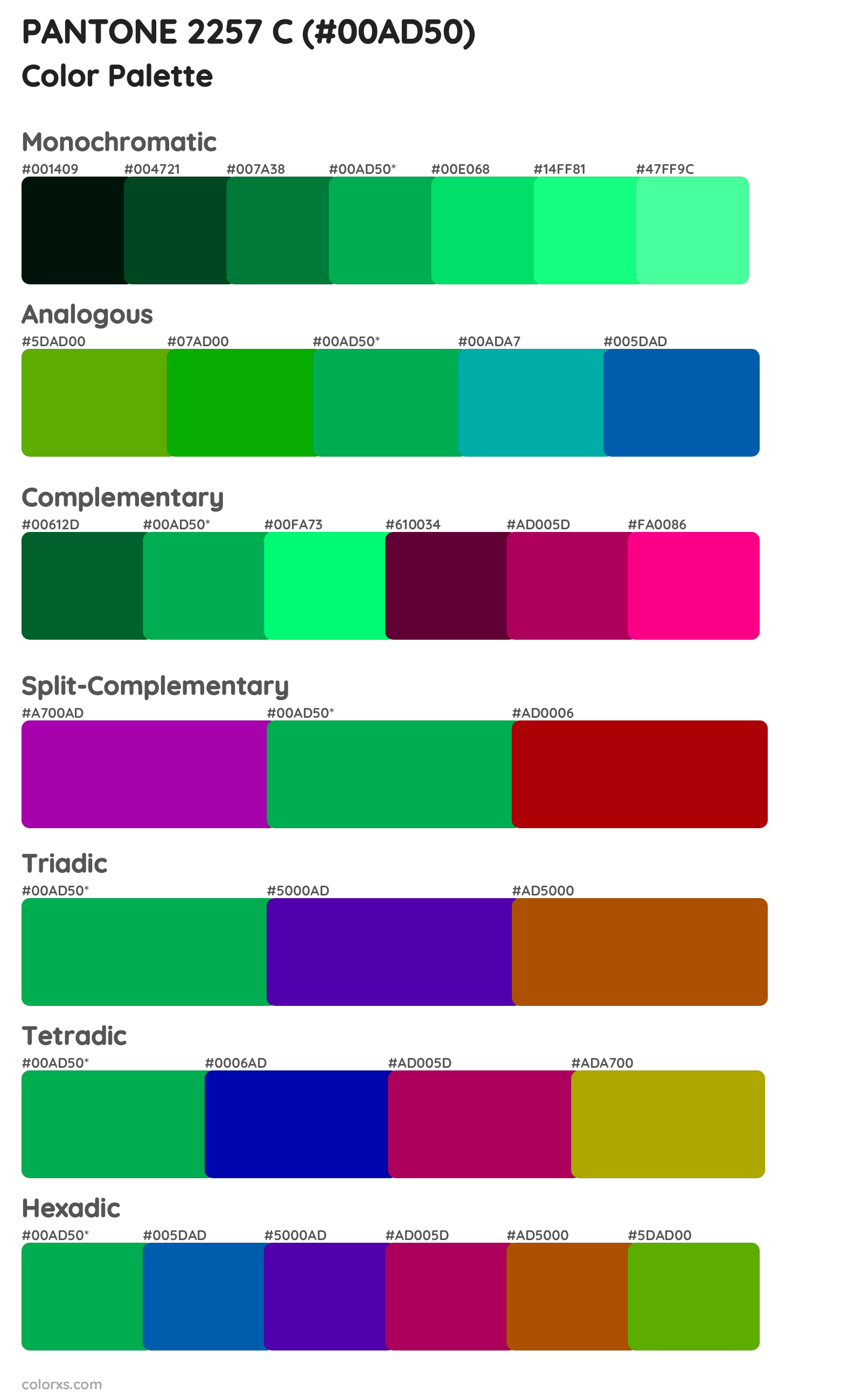 PANTONE 2257 C Color Scheme Palettes