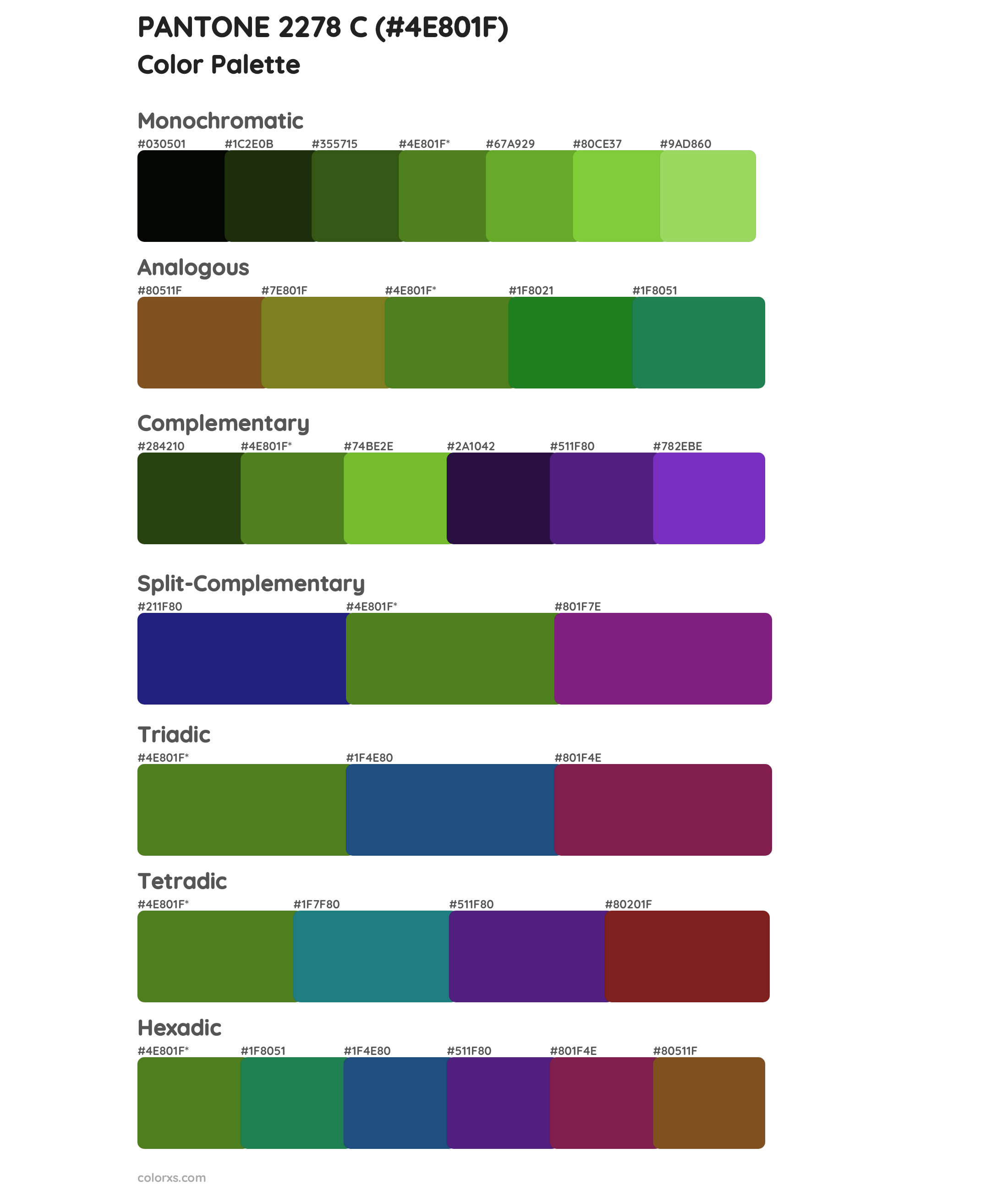 PANTONE 2278 C Color Scheme Palettes
