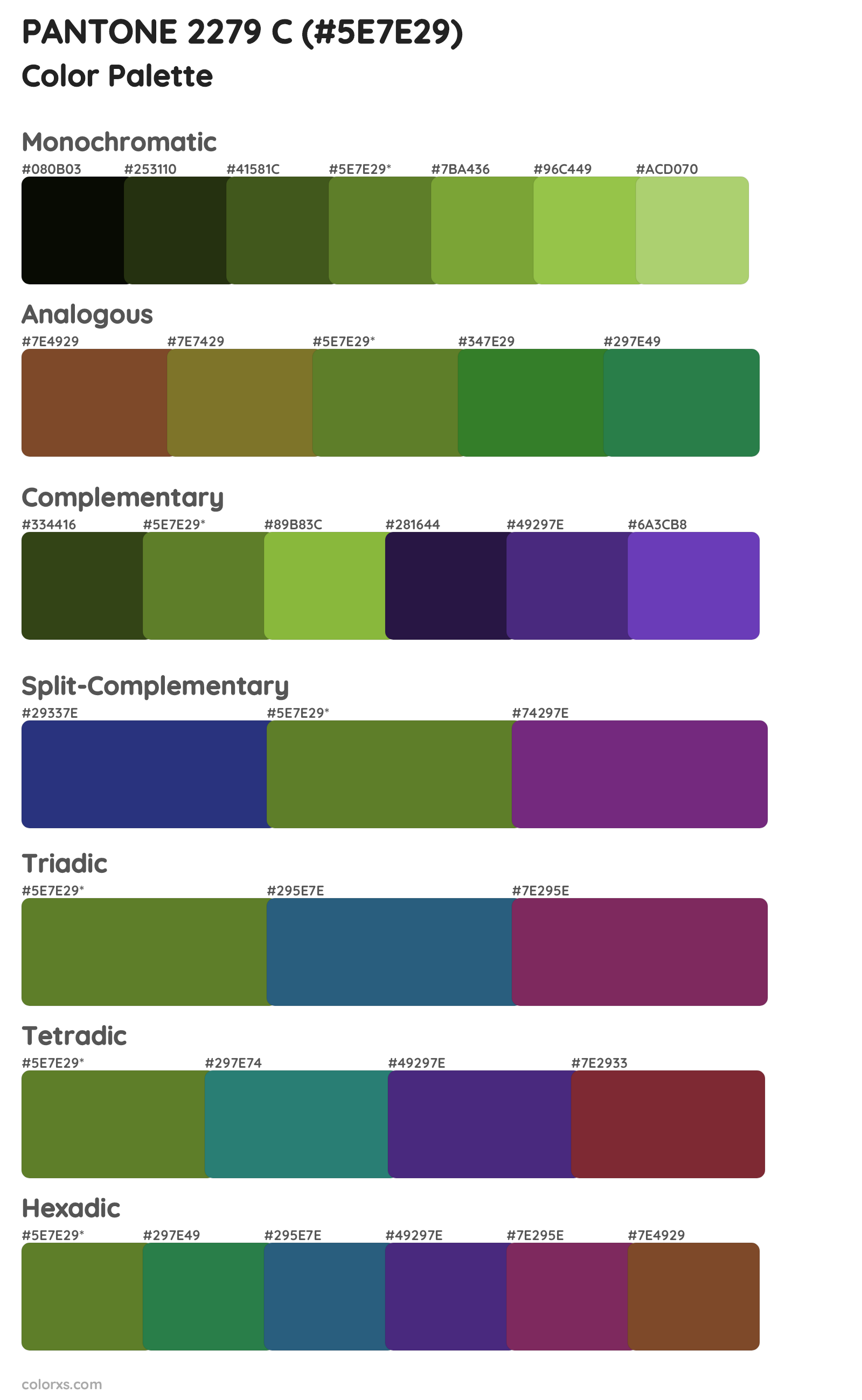 PANTONE 2279 C Color Scheme Palettes
