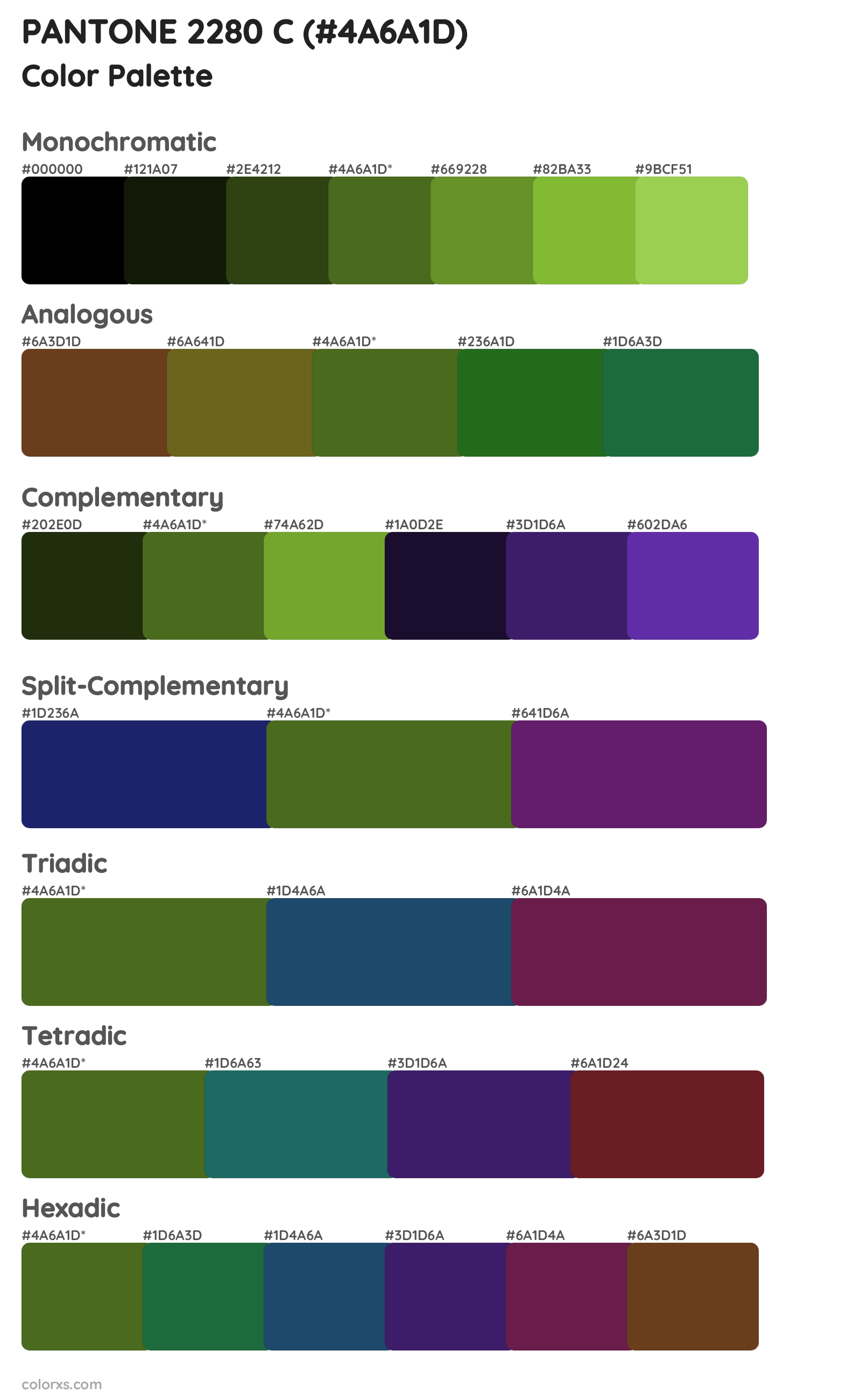 PANTONE 2280 C Color Scheme Palettes