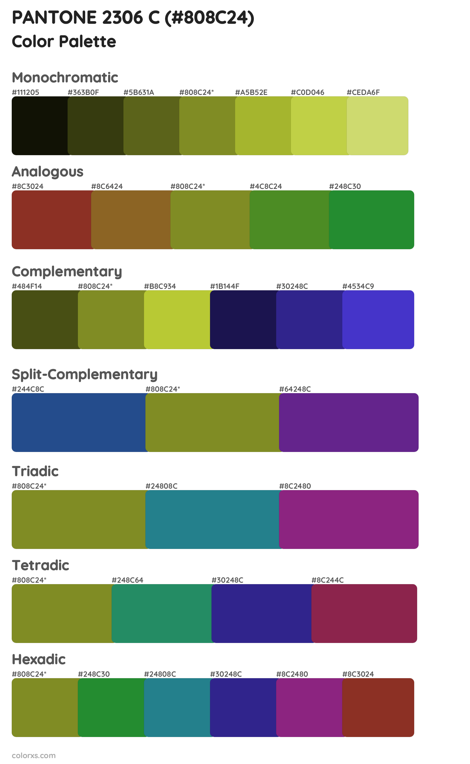 PANTONE 2306 C Color Scheme Palettes