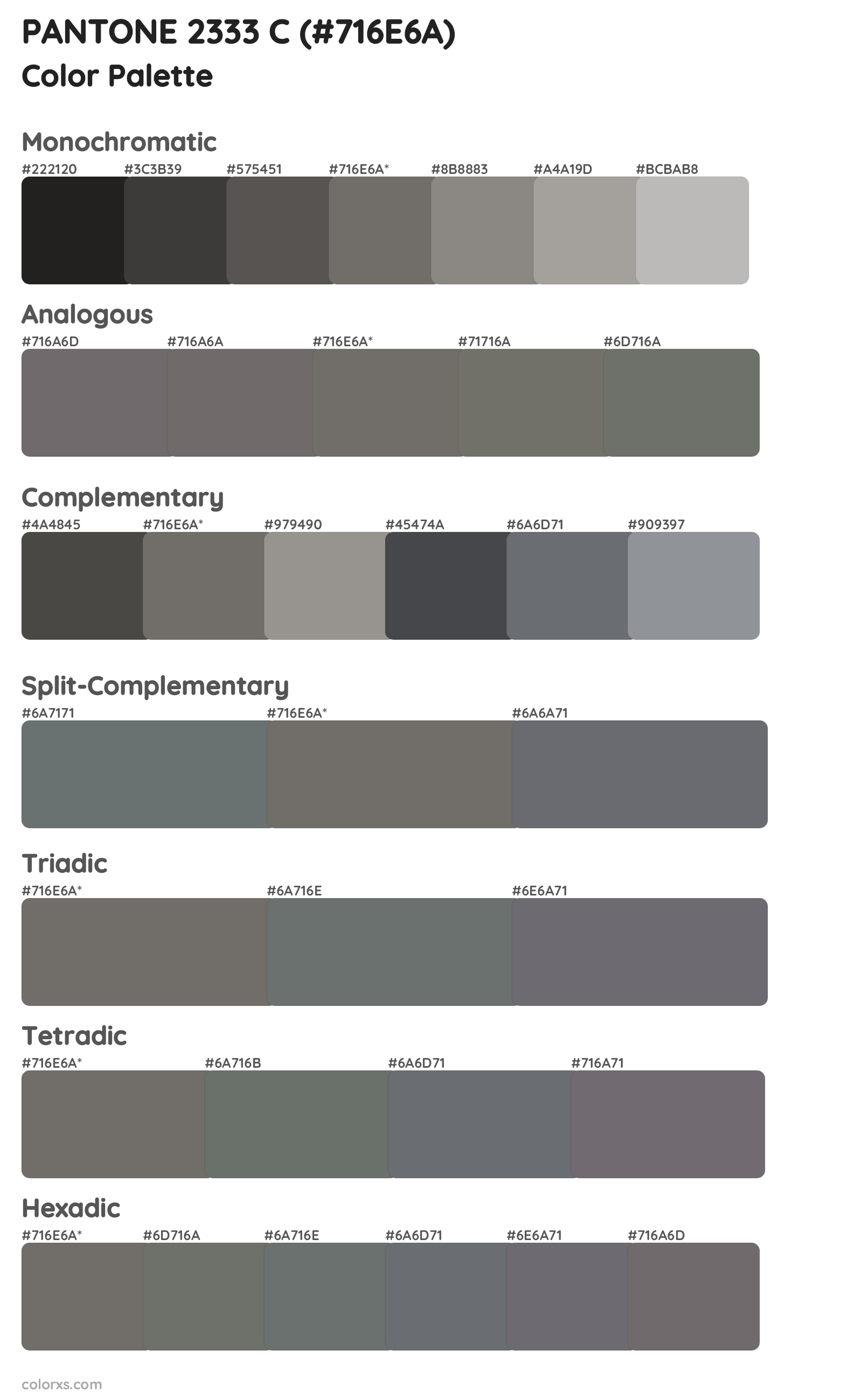 PANTONE 2333 C Color Scheme Palettes