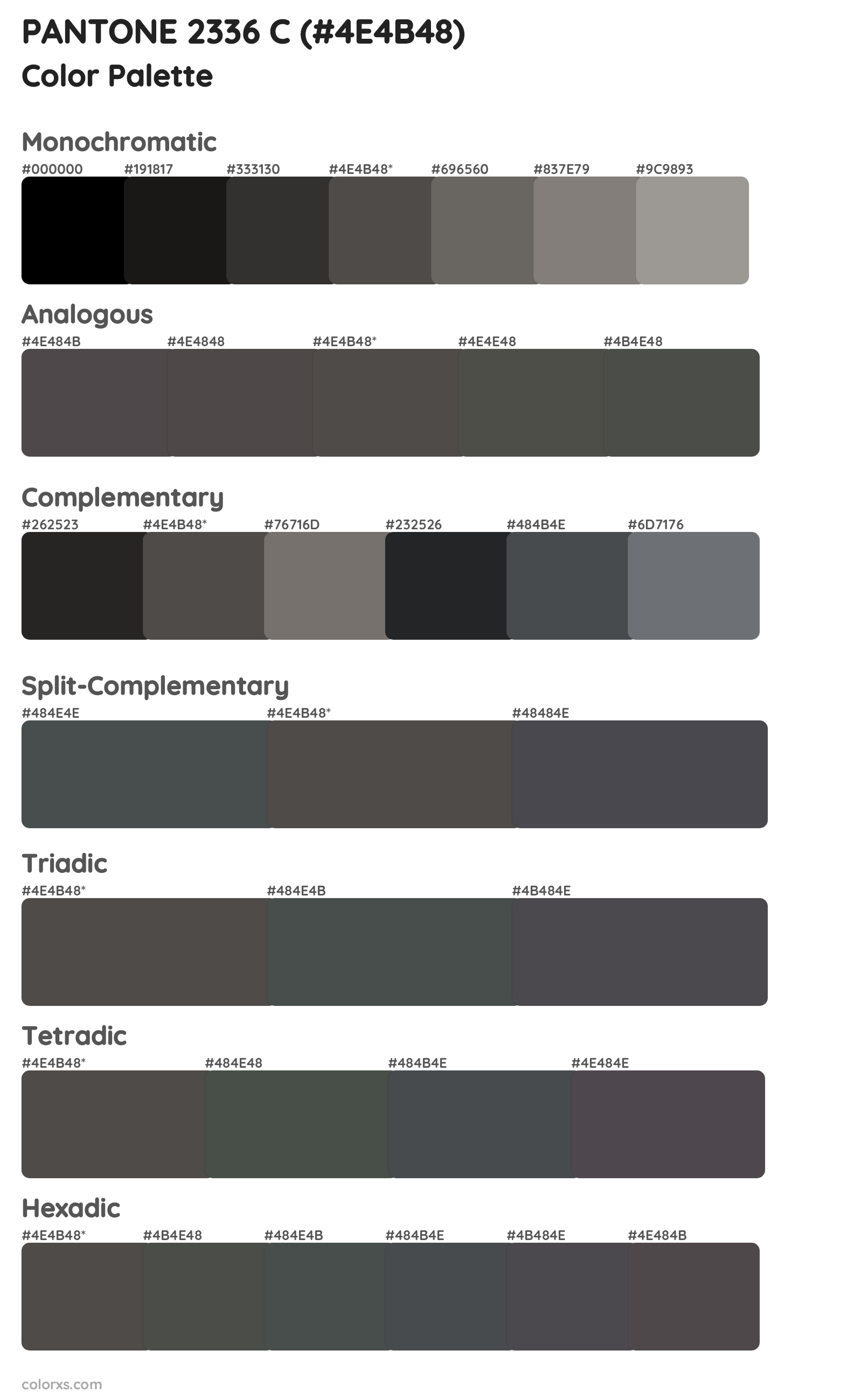 PANTONE 2336 C Color Scheme Palettes
