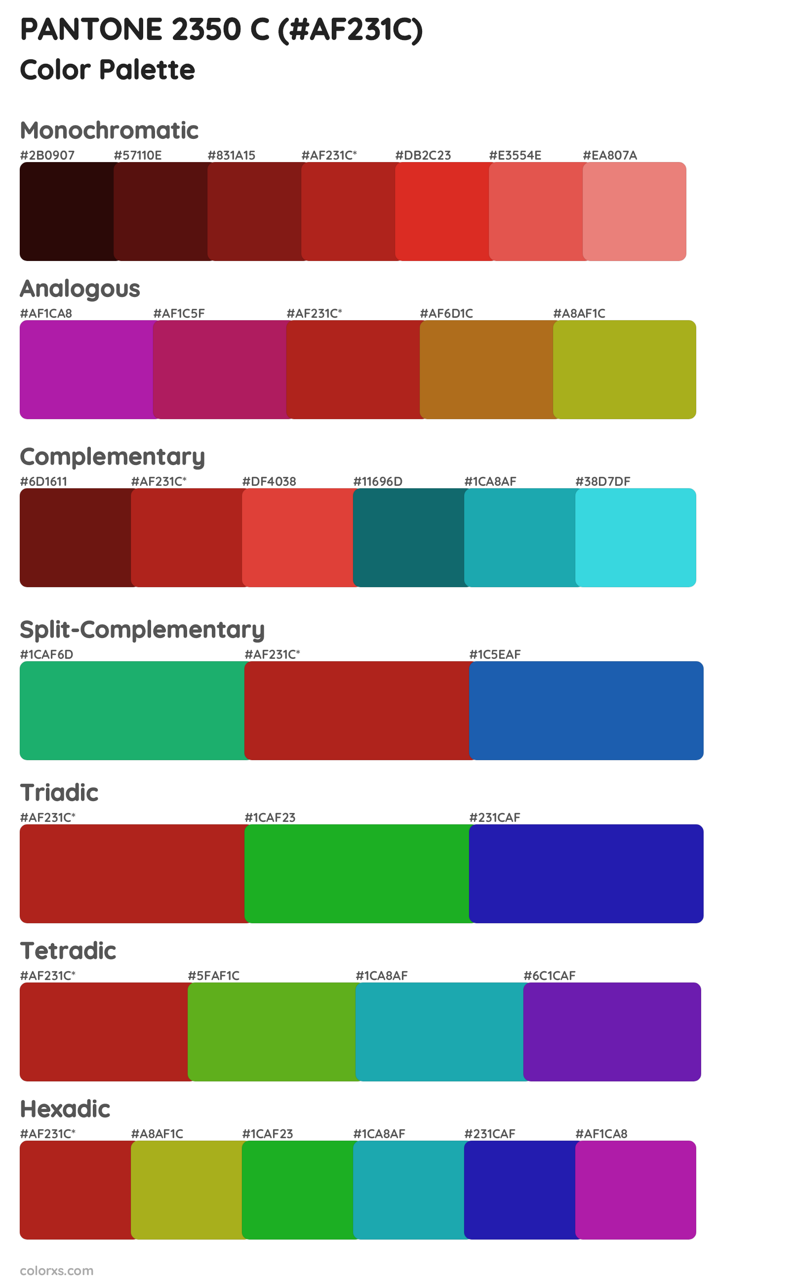 PANTONE 2350 C Color Scheme Palettes